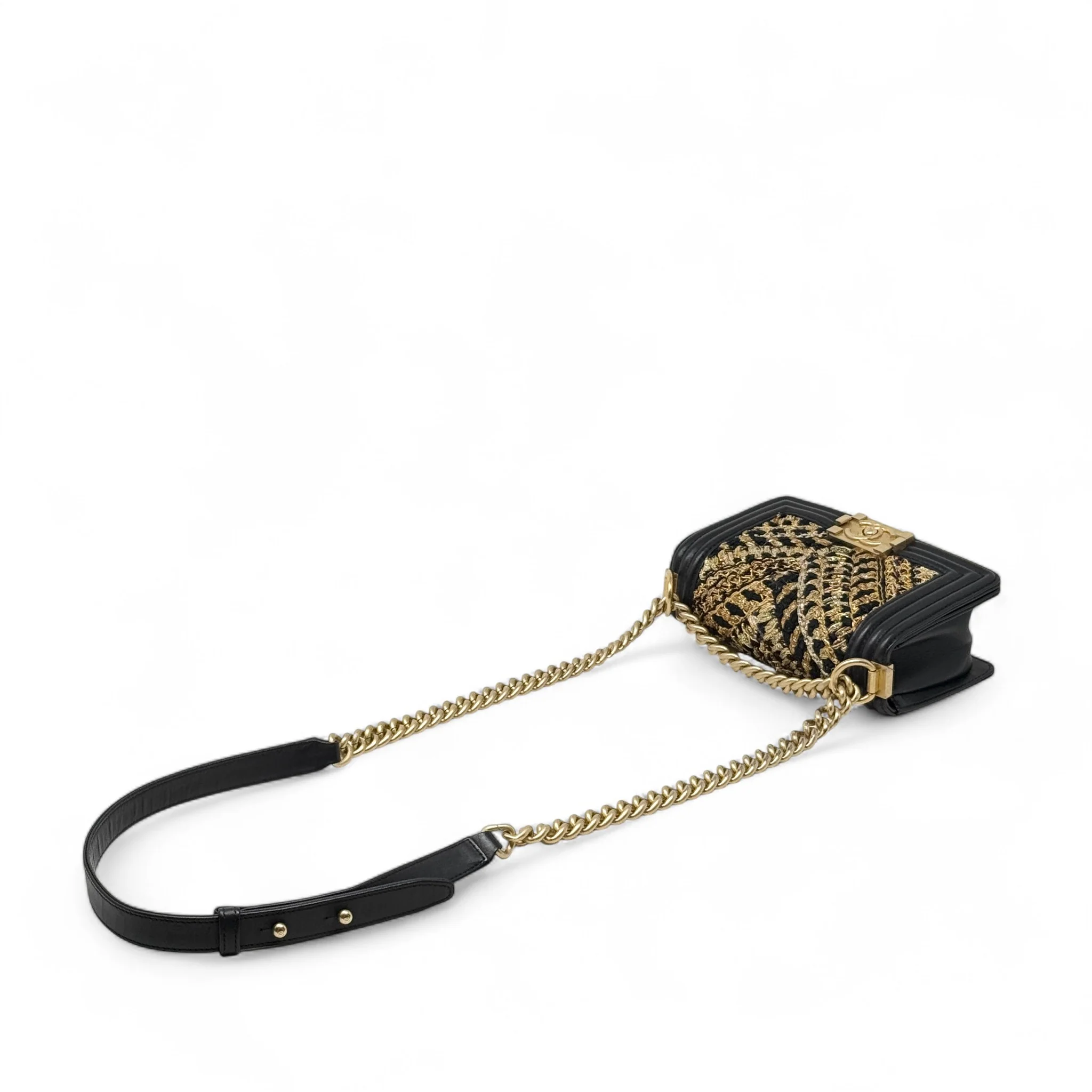Chanel Black Tweed Small Boy Bag - Image 15