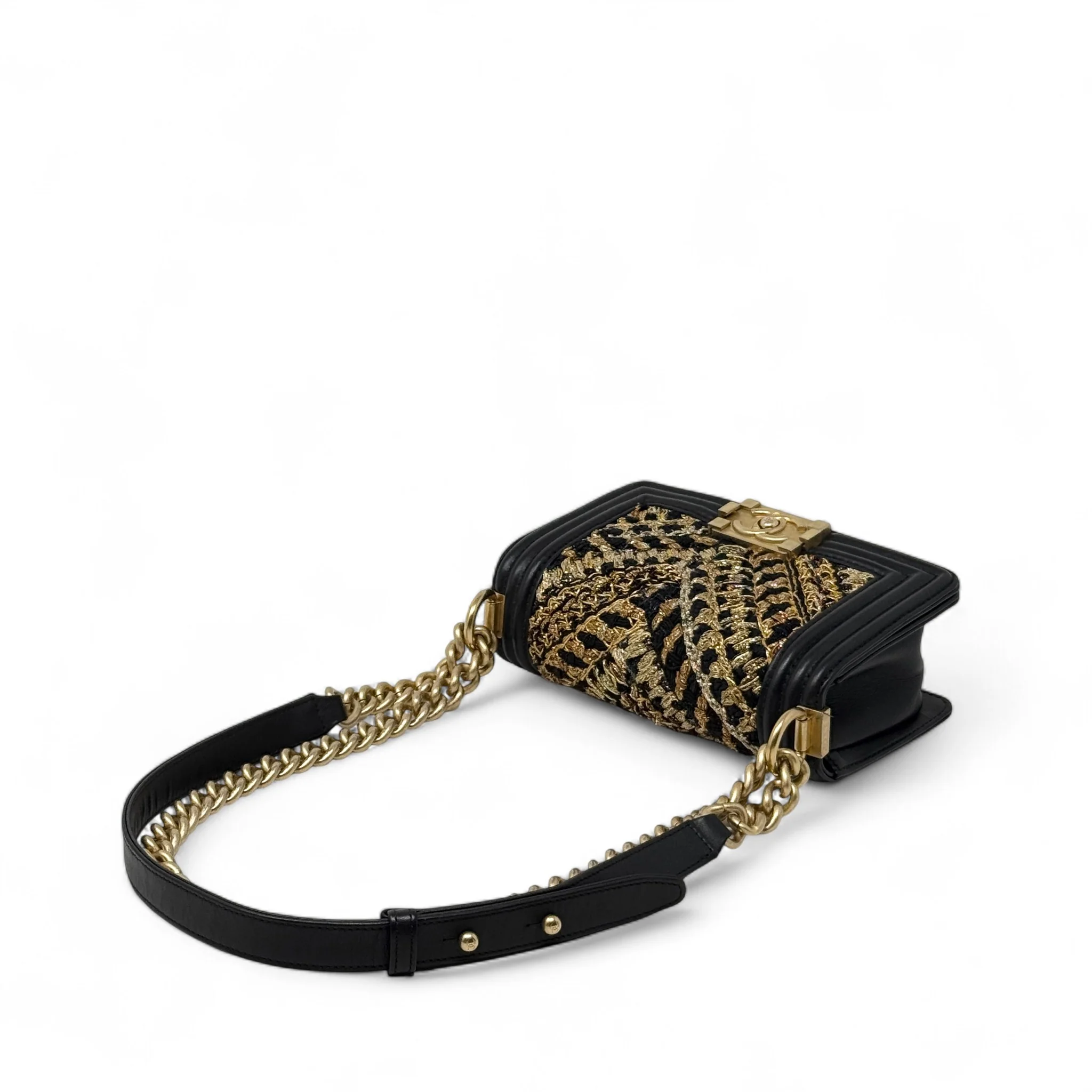 Chanel Black Tweed Small Boy Bag - Image 16