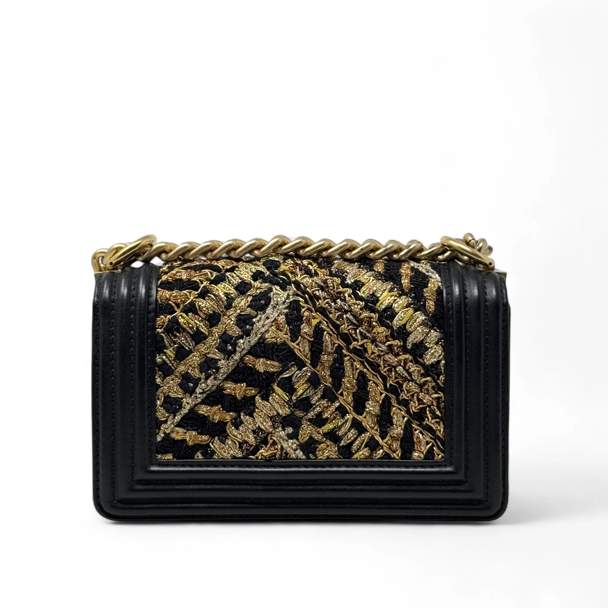 Chanel Black Tweed Small Boy Bag - Image 3