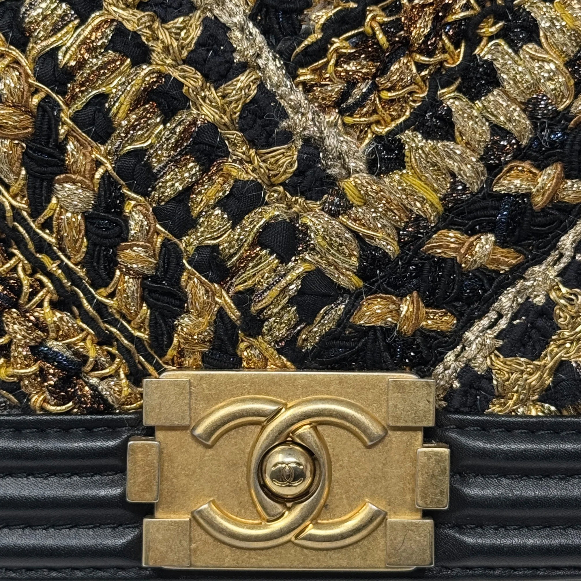Chanel Black Tweed Small Boy Bag - Image 5