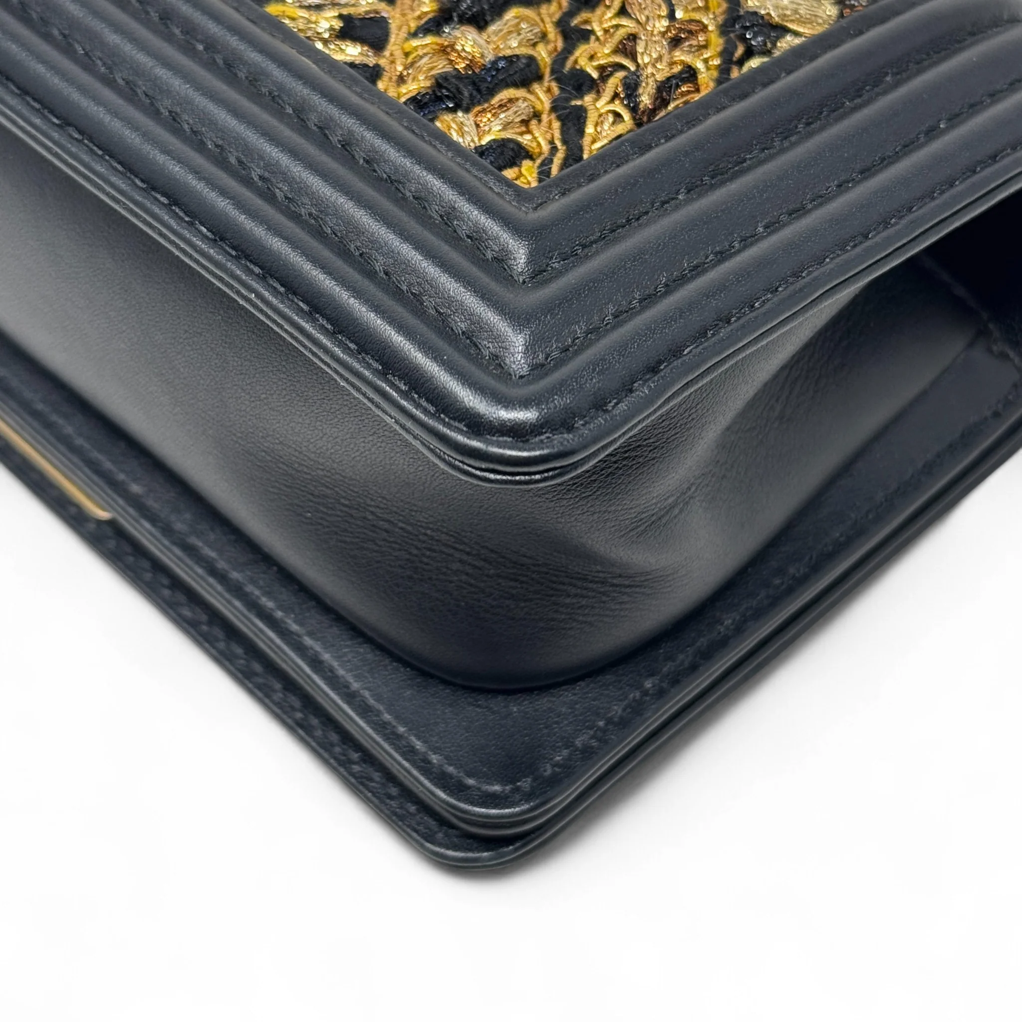 Chanel Black Tweed Small Boy Bag - Image 9