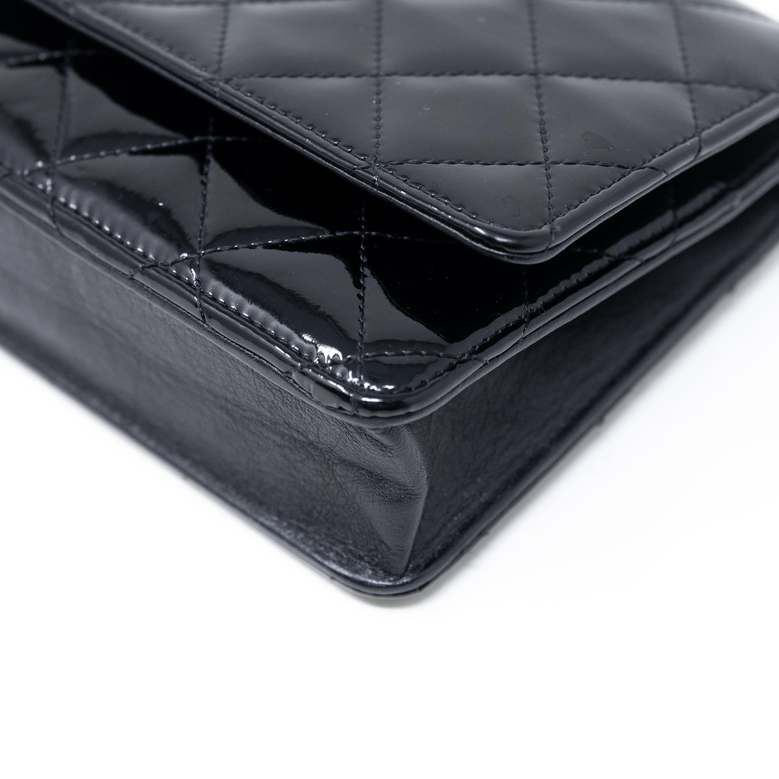 Chanel Black Patent Wallet On Chain - Image 7