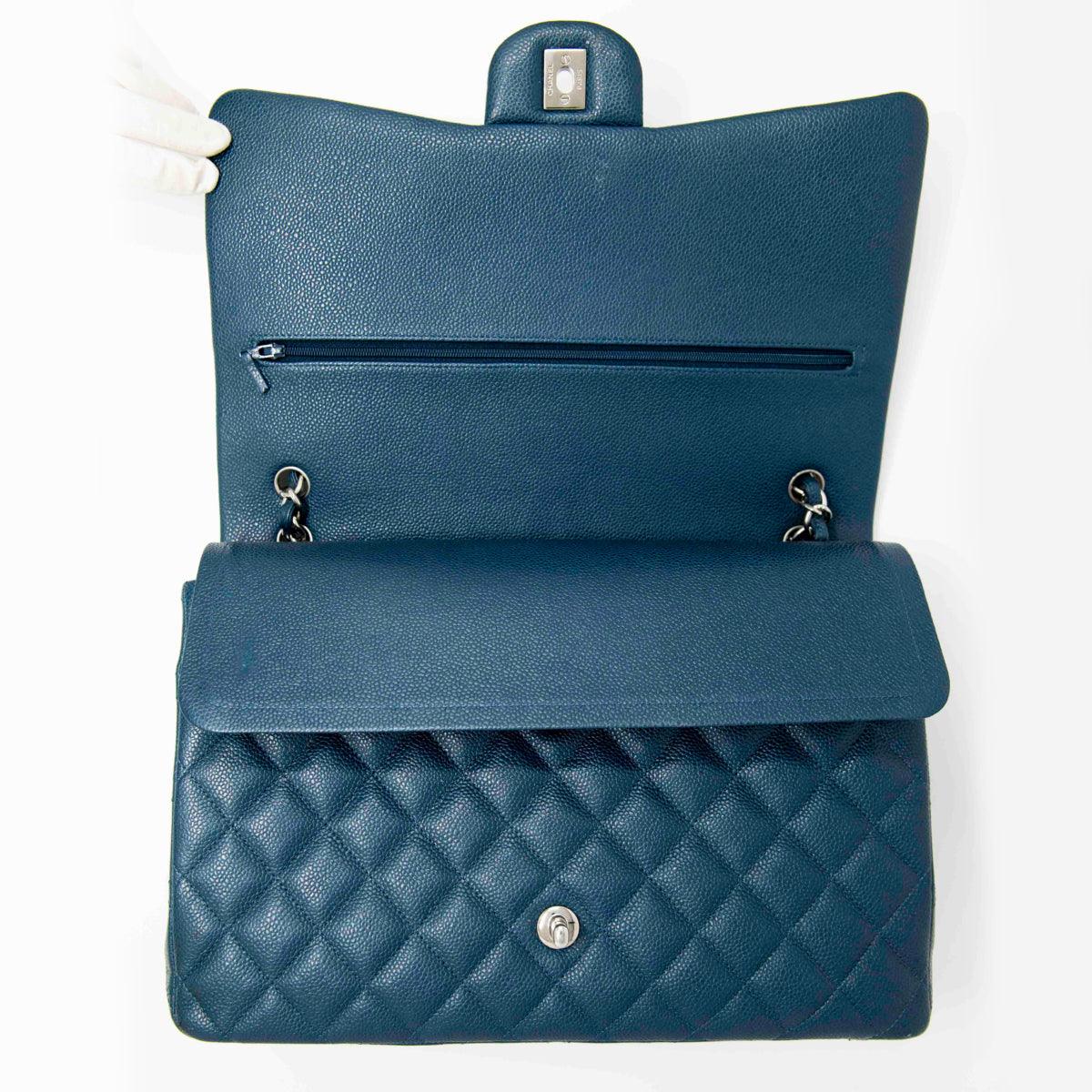 Chanel Blue Maxi Classic Flap - Image 11