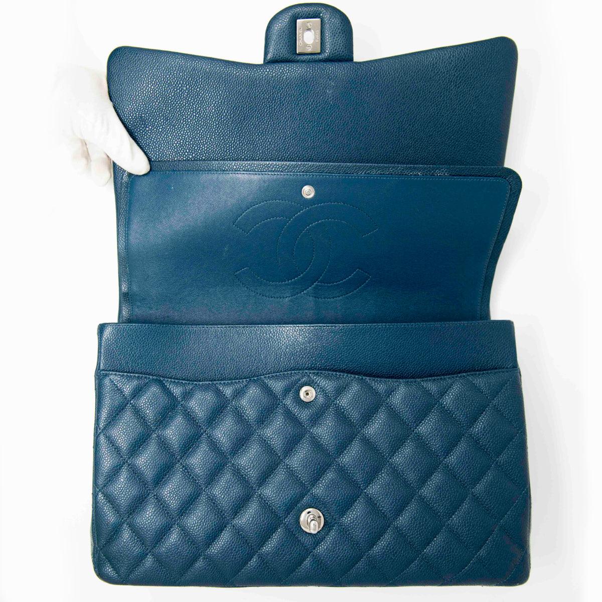 Chanel Blue Maxi Classic Flap - Image 12