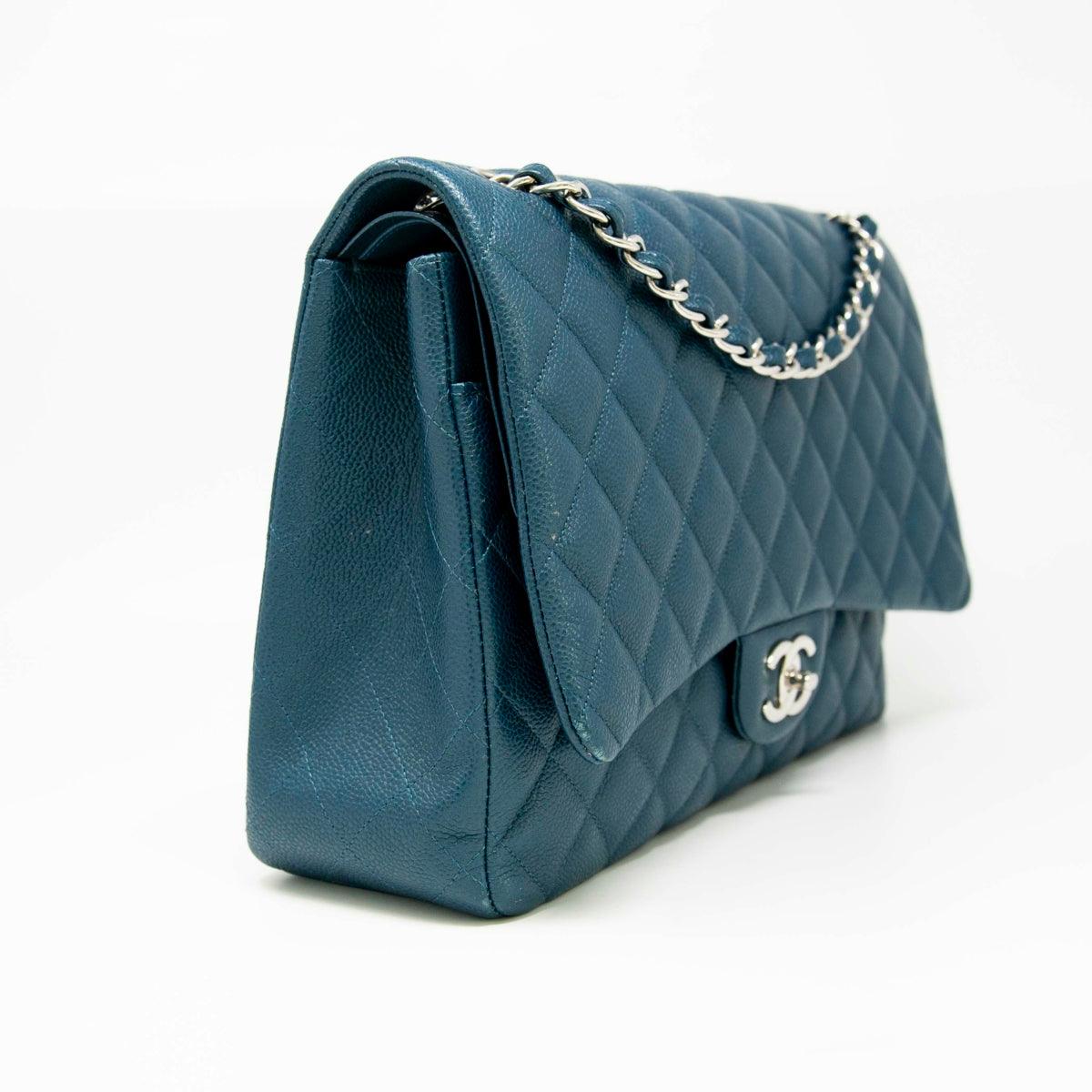 Chanel Blue Maxi Classic Flap - Image 4