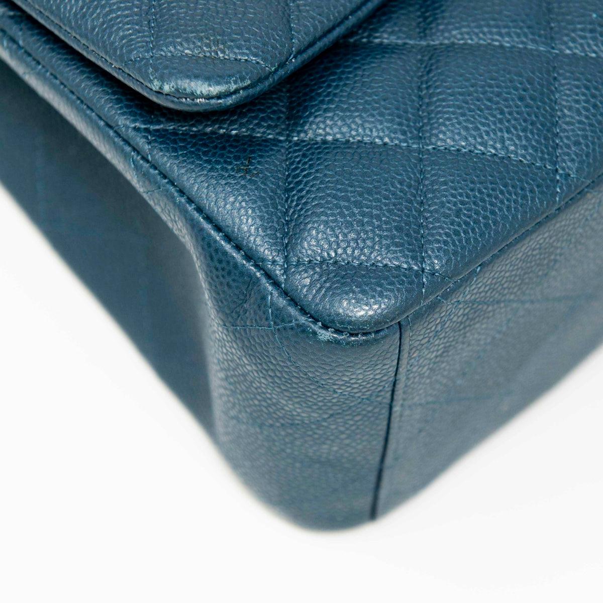 Chanel Blue Maxi Classic Flap - Image 8