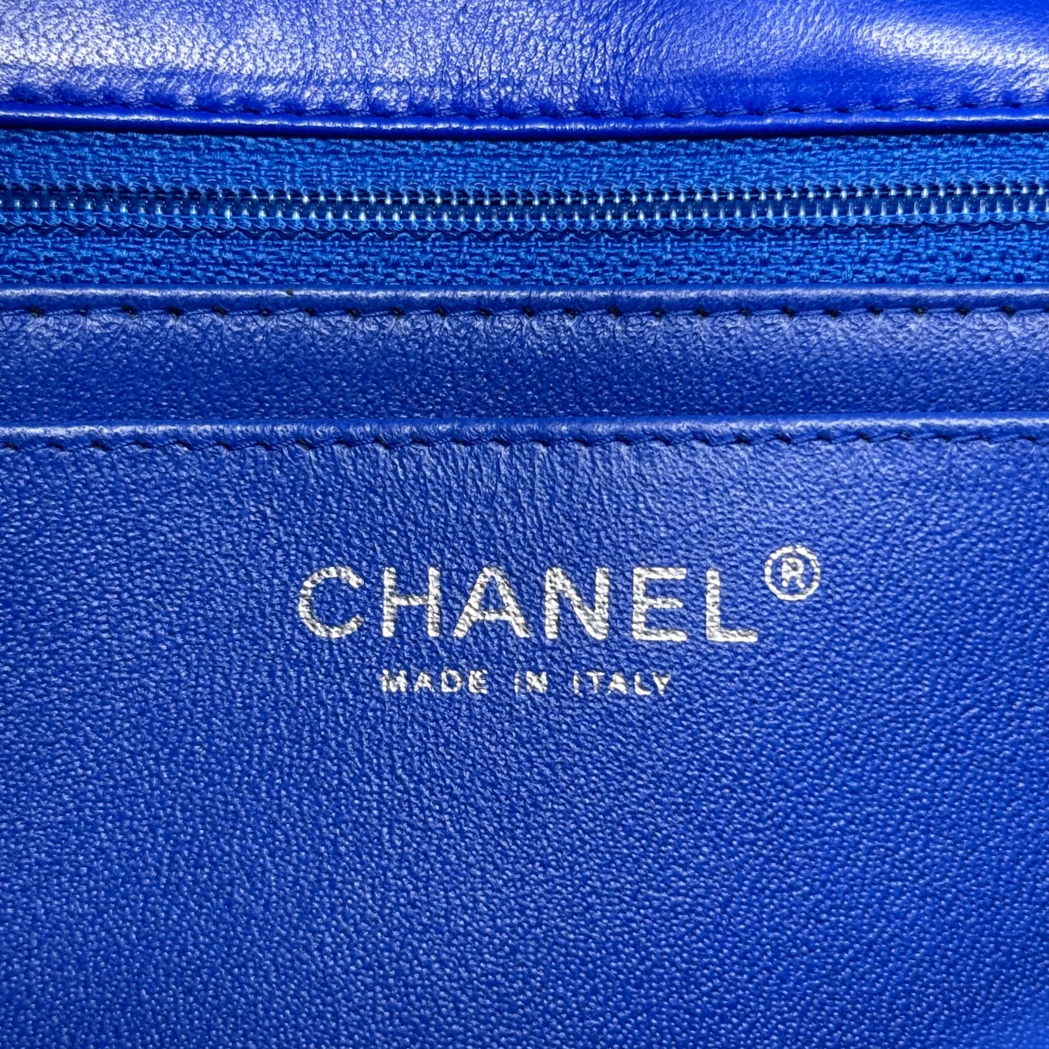Chanel Blue Jumbo Single Flap - Image 14