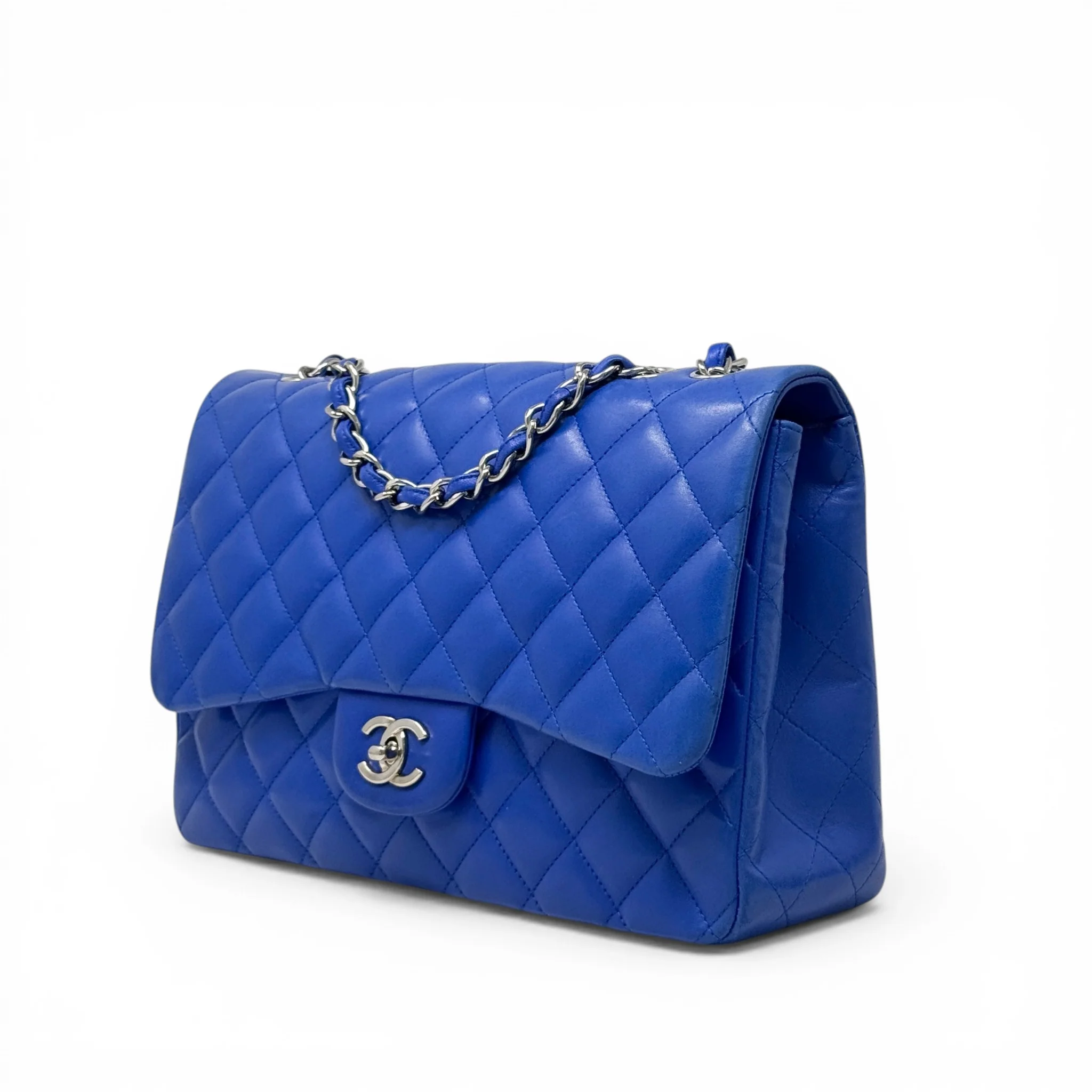 Chanel Blue Jumbo Single Flap - Image 2