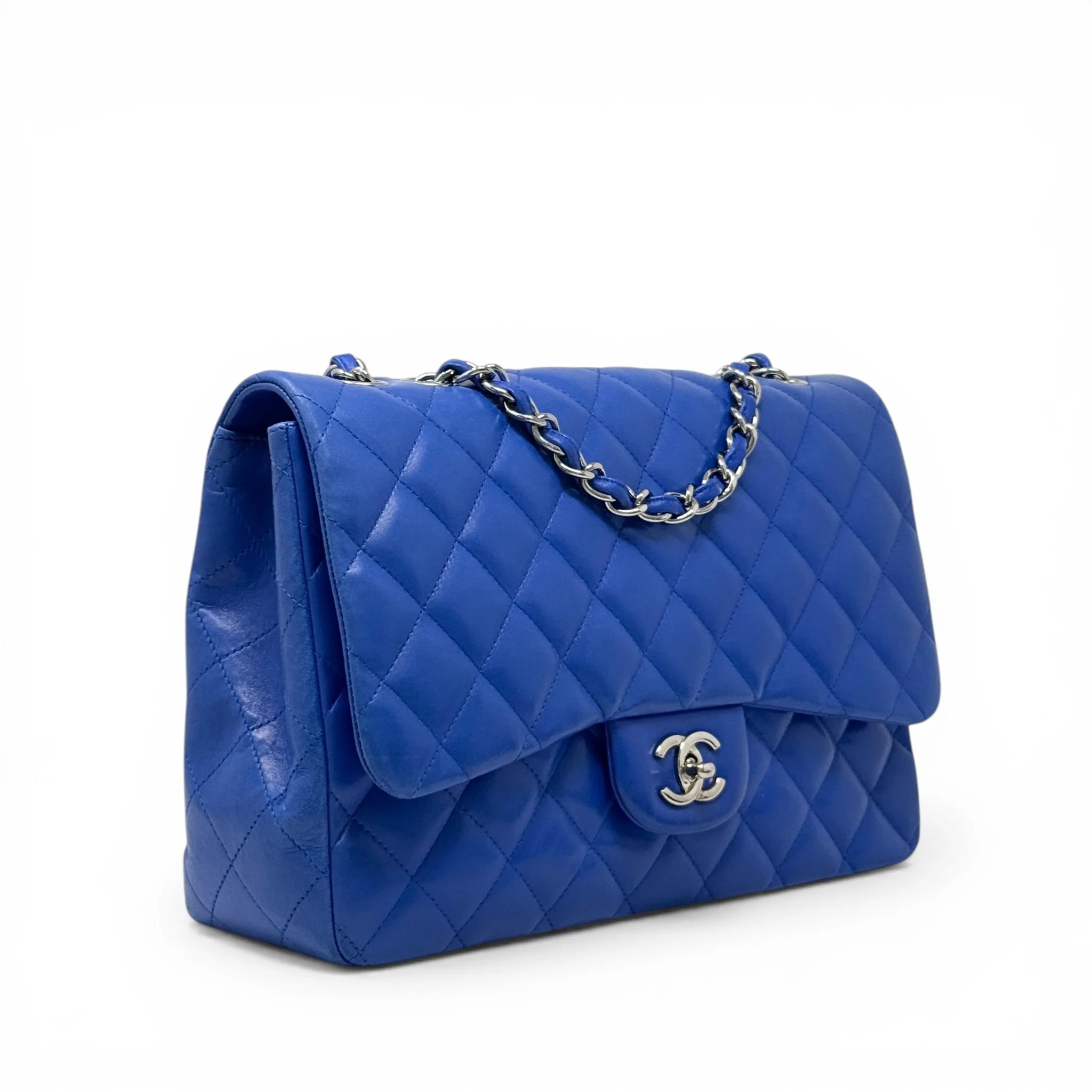 Chanel Blue Jumbo Single Flap - Image 4