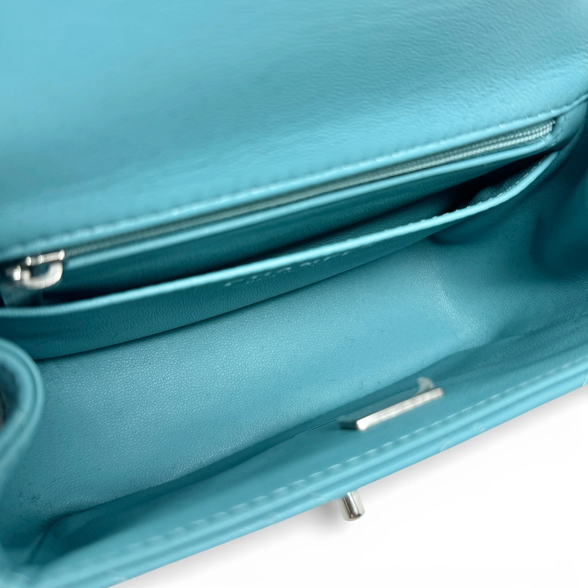 Chanel Blue Lambskin Mini Square Flap - Image 12