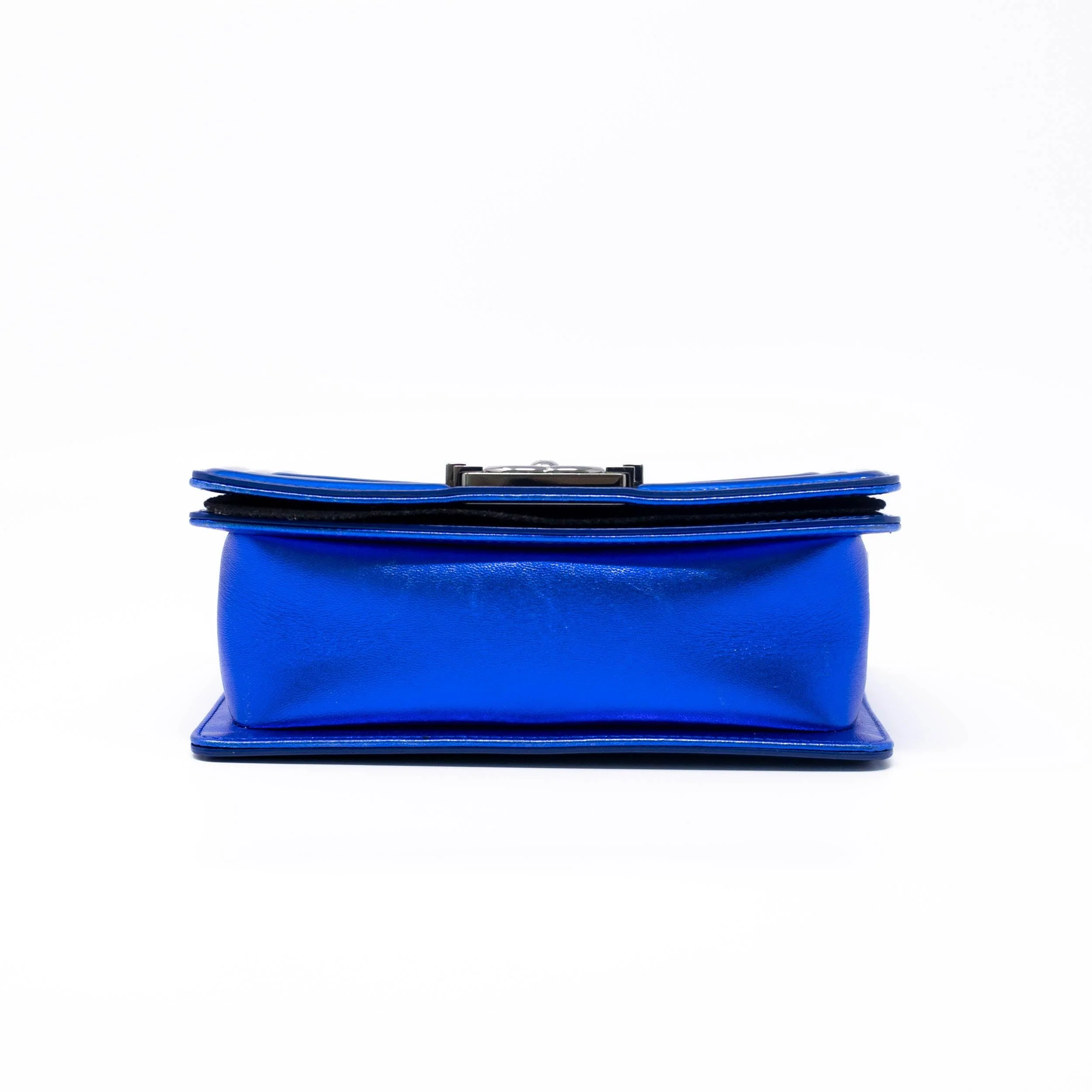 Chanel Blue Patent Small Boy Bag - Image 5
