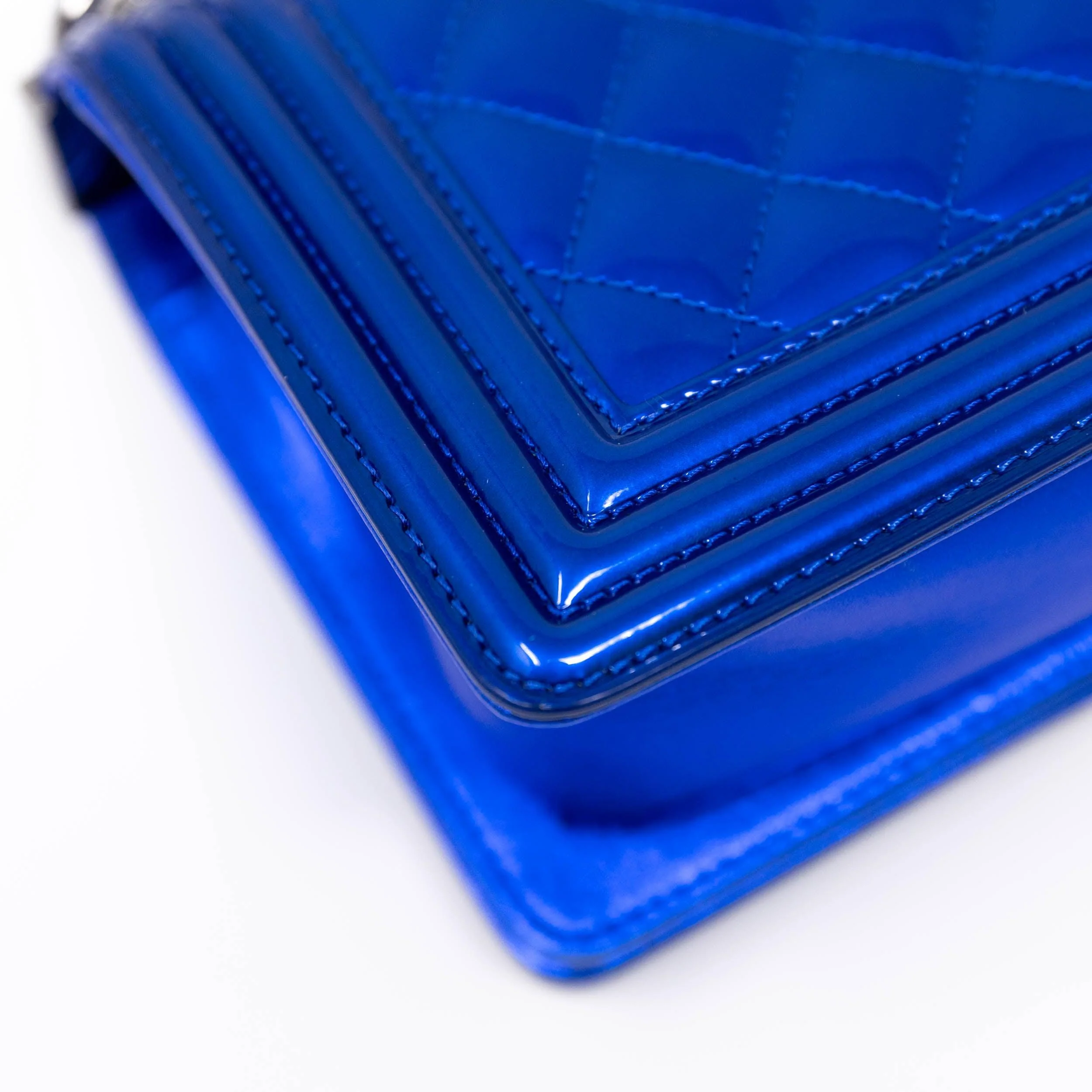 Chanel Blue Patent Small Boy Bag - Image 8