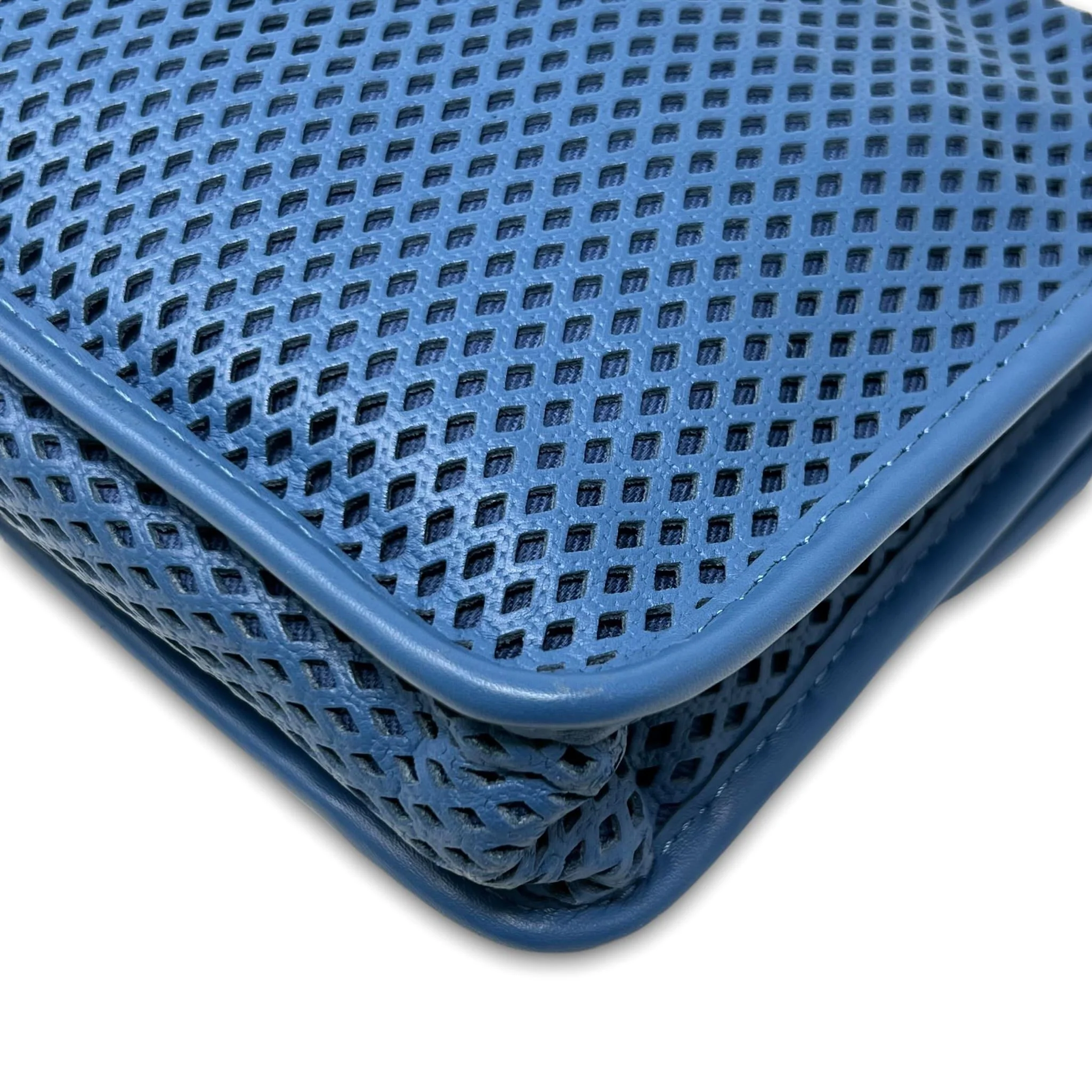 Chanel Blue Perforated French Riviera Flap Bag - Image 10