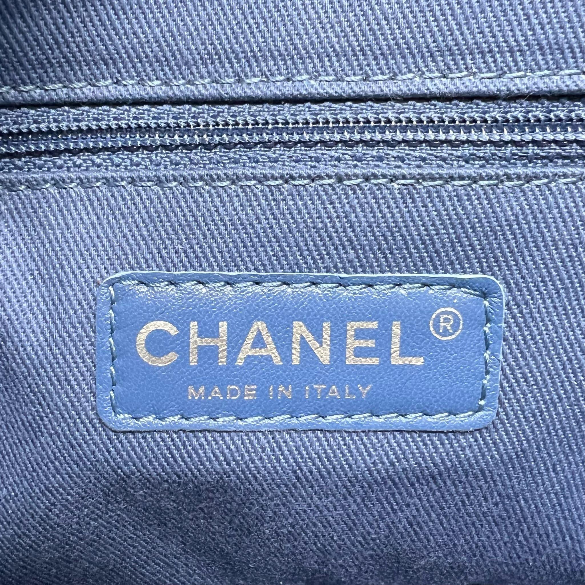Chanel Blue Perforated French Riviera Flap Bag - Image 14