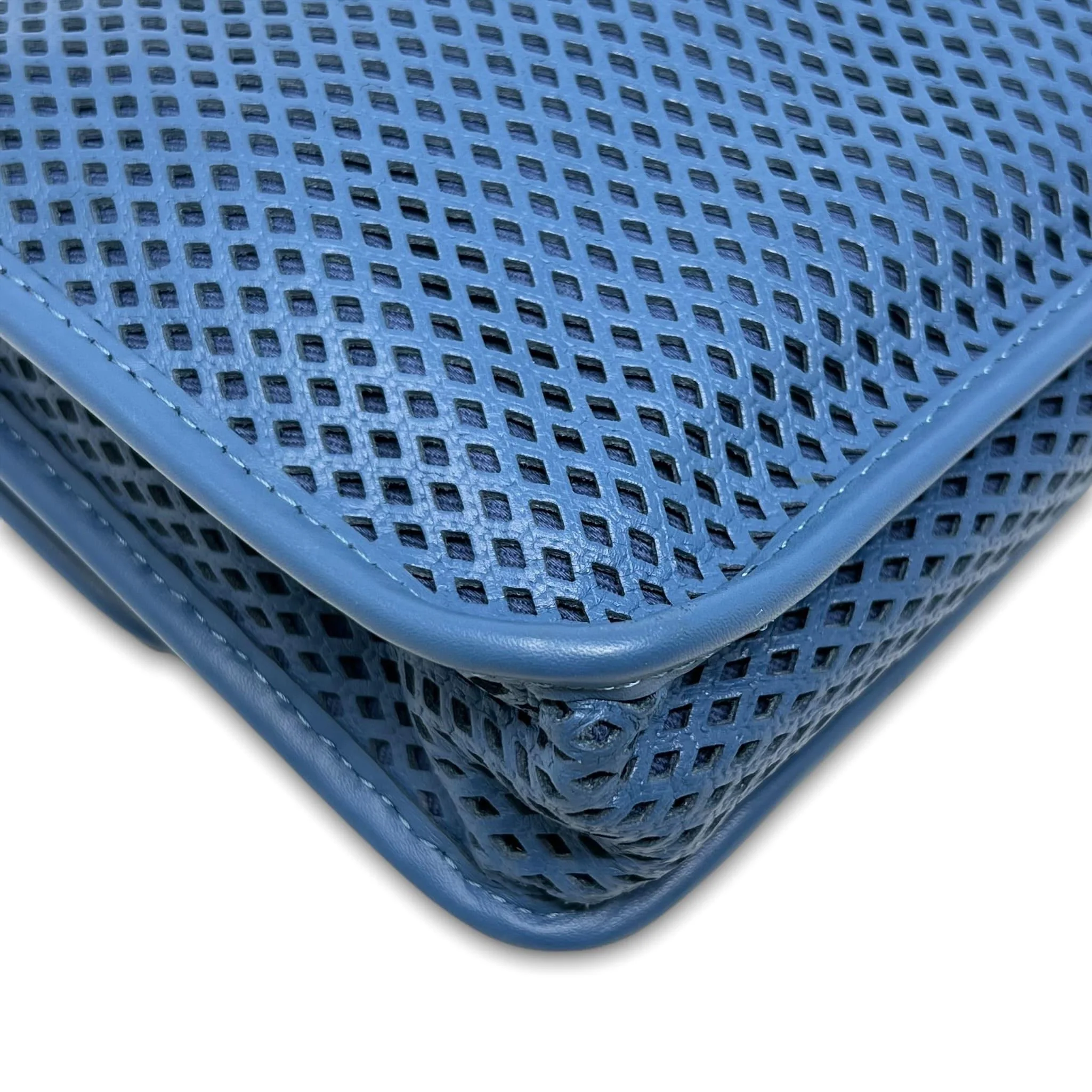 Chanel Blue Perforated French Riviera Flap Bag - Image 9