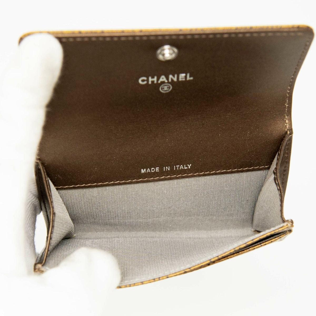 Chanel Bronze Caviar Flap Card Holder - Image 11