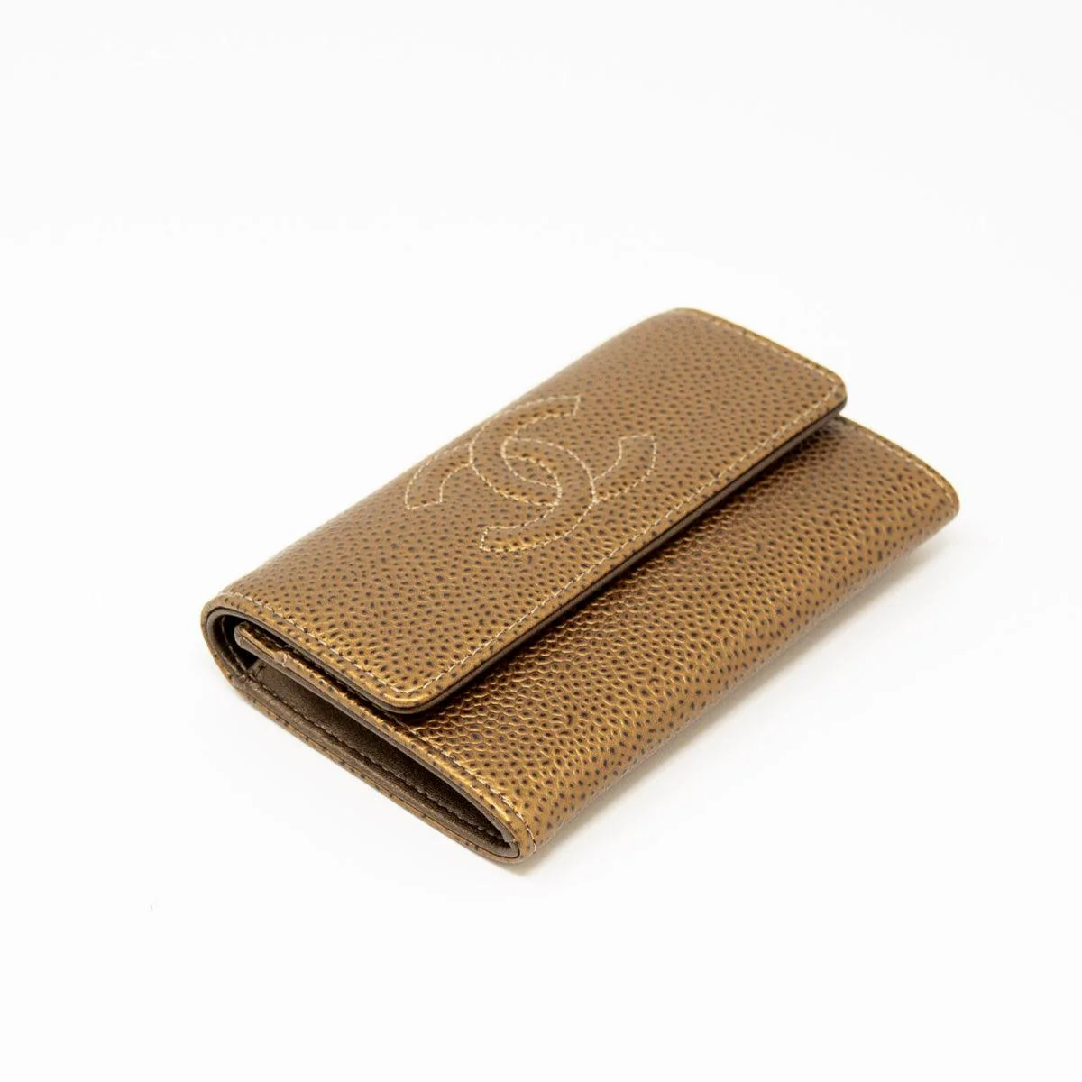 Chanel Bronze Caviar Flap Card Holder - Image 4