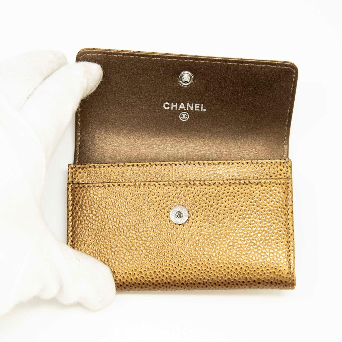 Chanel Bronze Caviar Flap Card Holder - Image 9