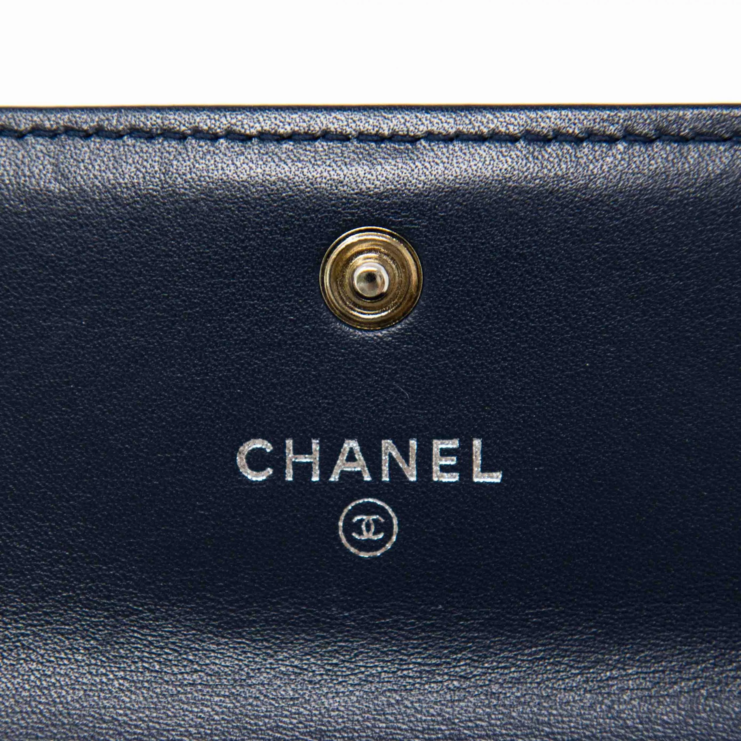 Chanel Blue Lambskin Compact Boy Wallet - Image 10
