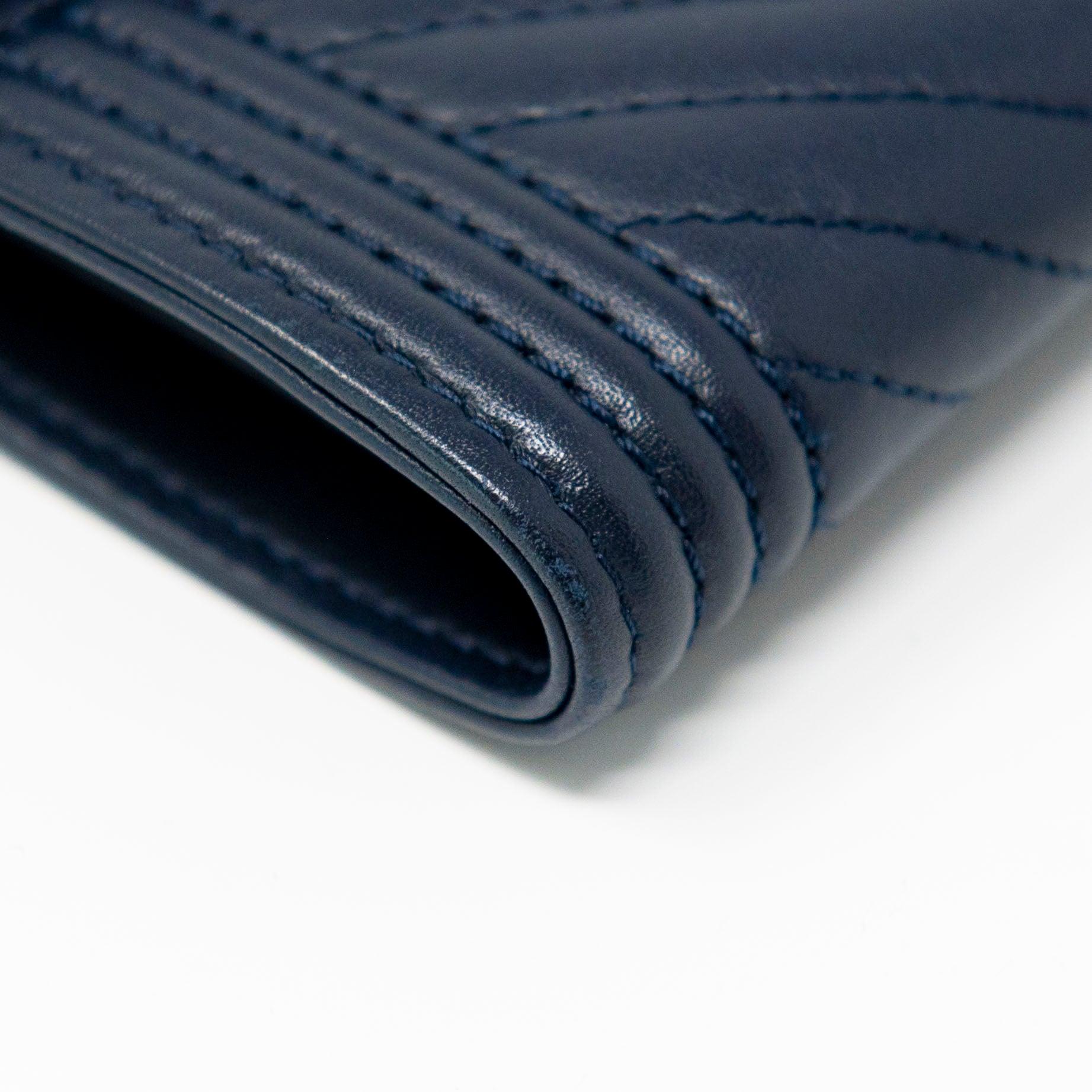 Chanel Blue Lambskin Compact Boy Wallet - Image 6