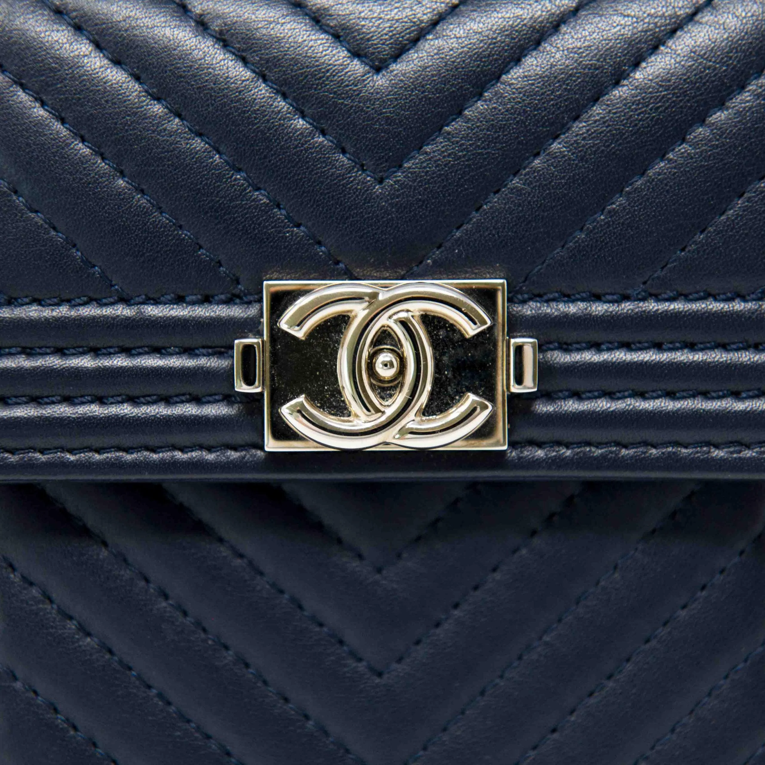 Chanel Blue Lambskin Compact Boy Wallet - Image 7