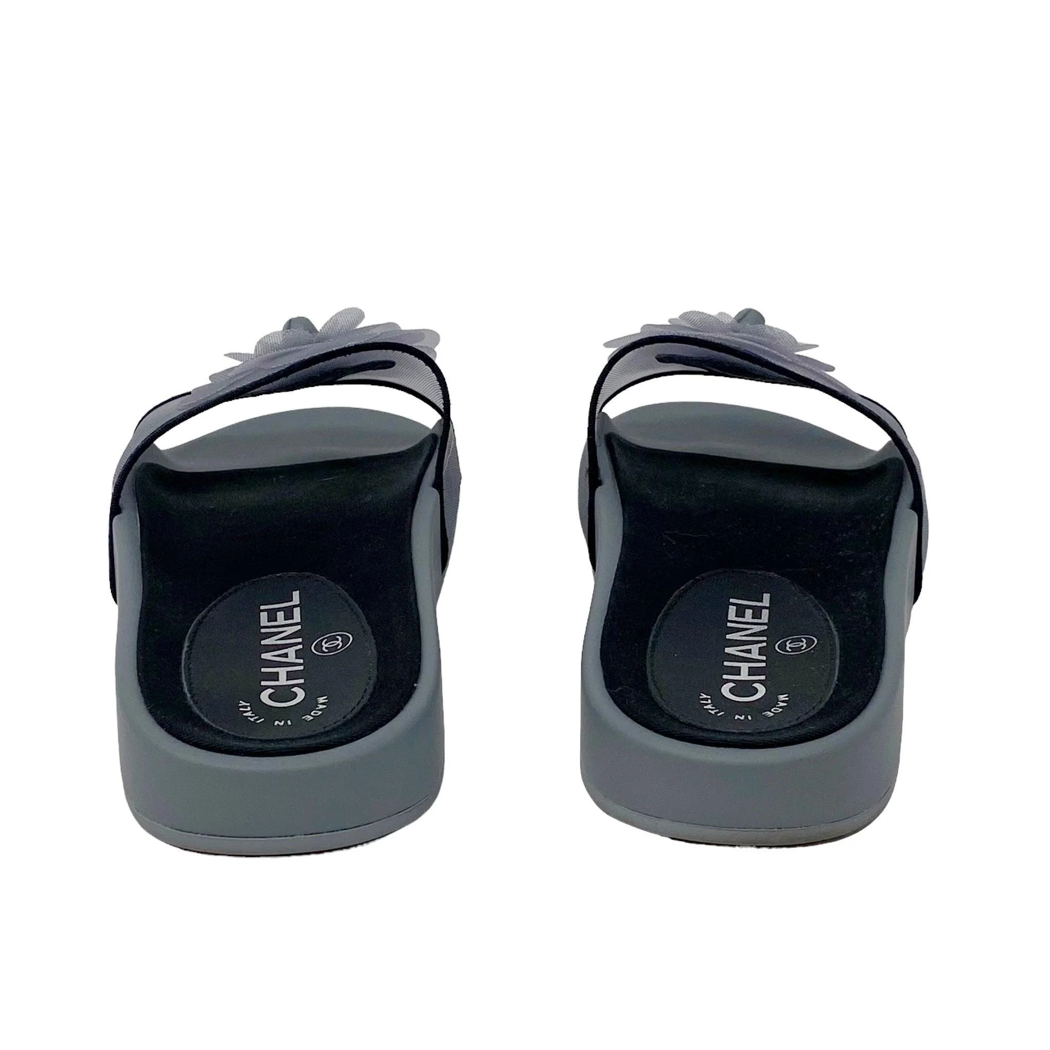 Chanel Gray Mesh Camellia  Slides 36 - Image 4