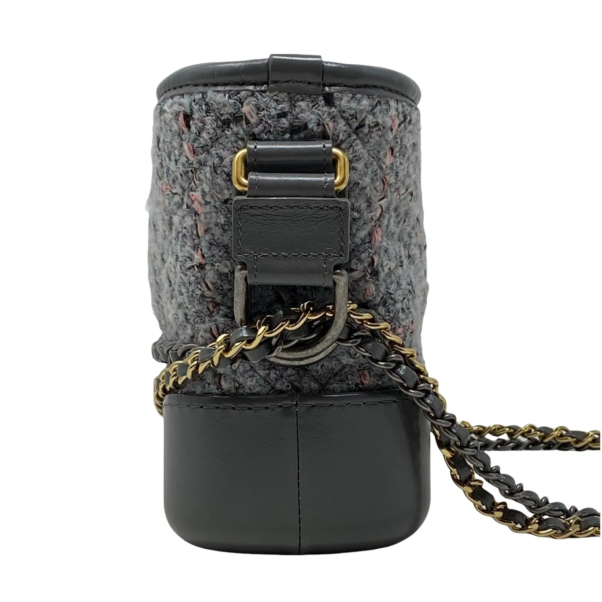 Chanel Gray Tweed Small Gabrielle Hobo Bag - Image 3
