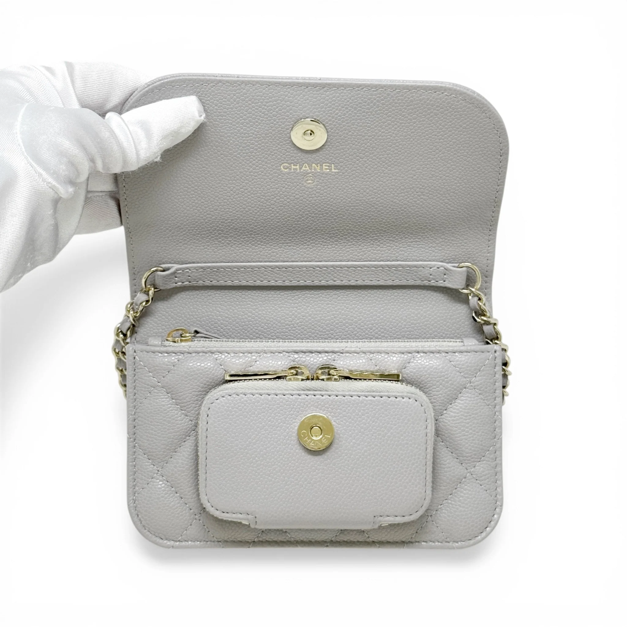 Chanel Grey Micro Business Affinity Flap - Image 11