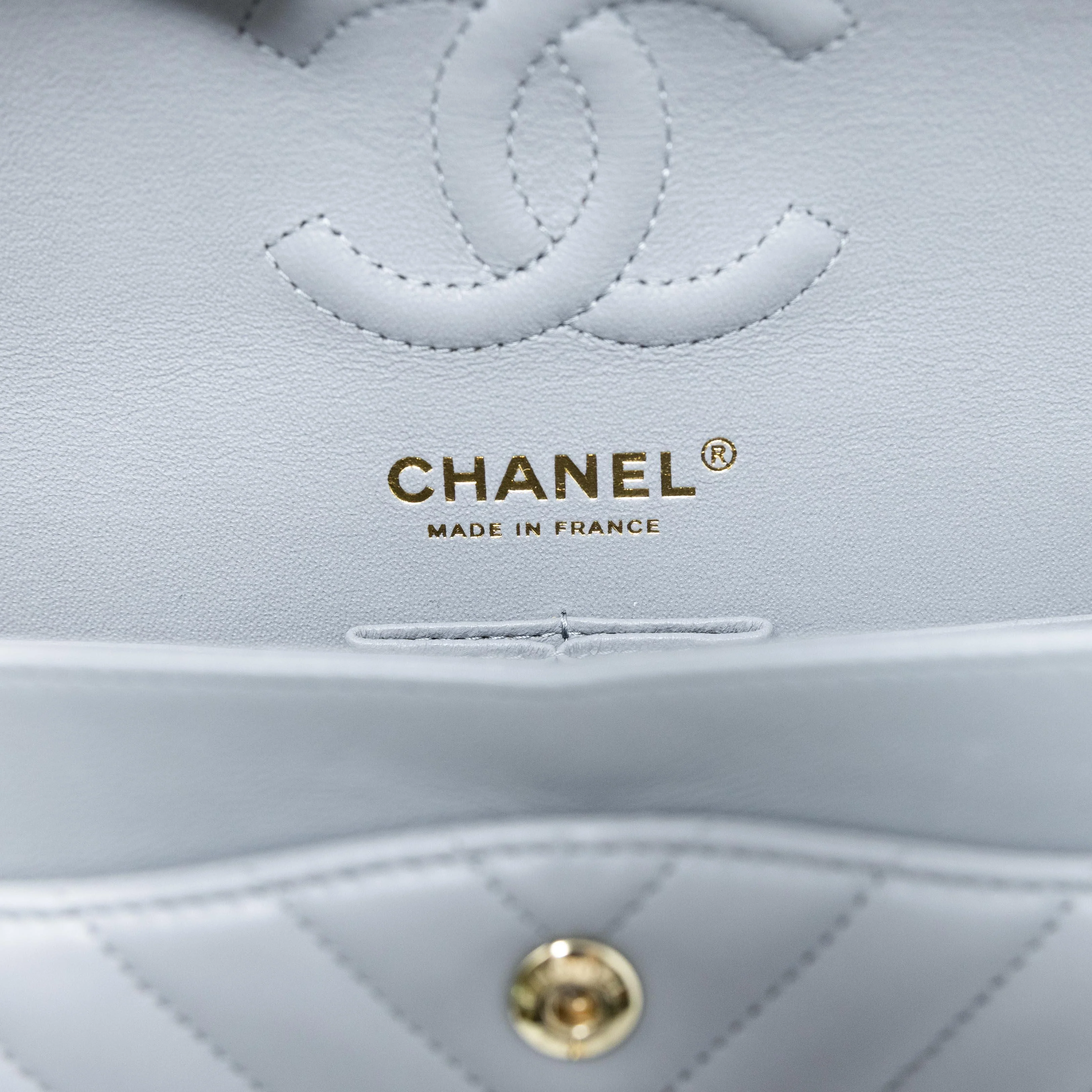 Chanel Grey Chevron Small Classic Flap - Image 12