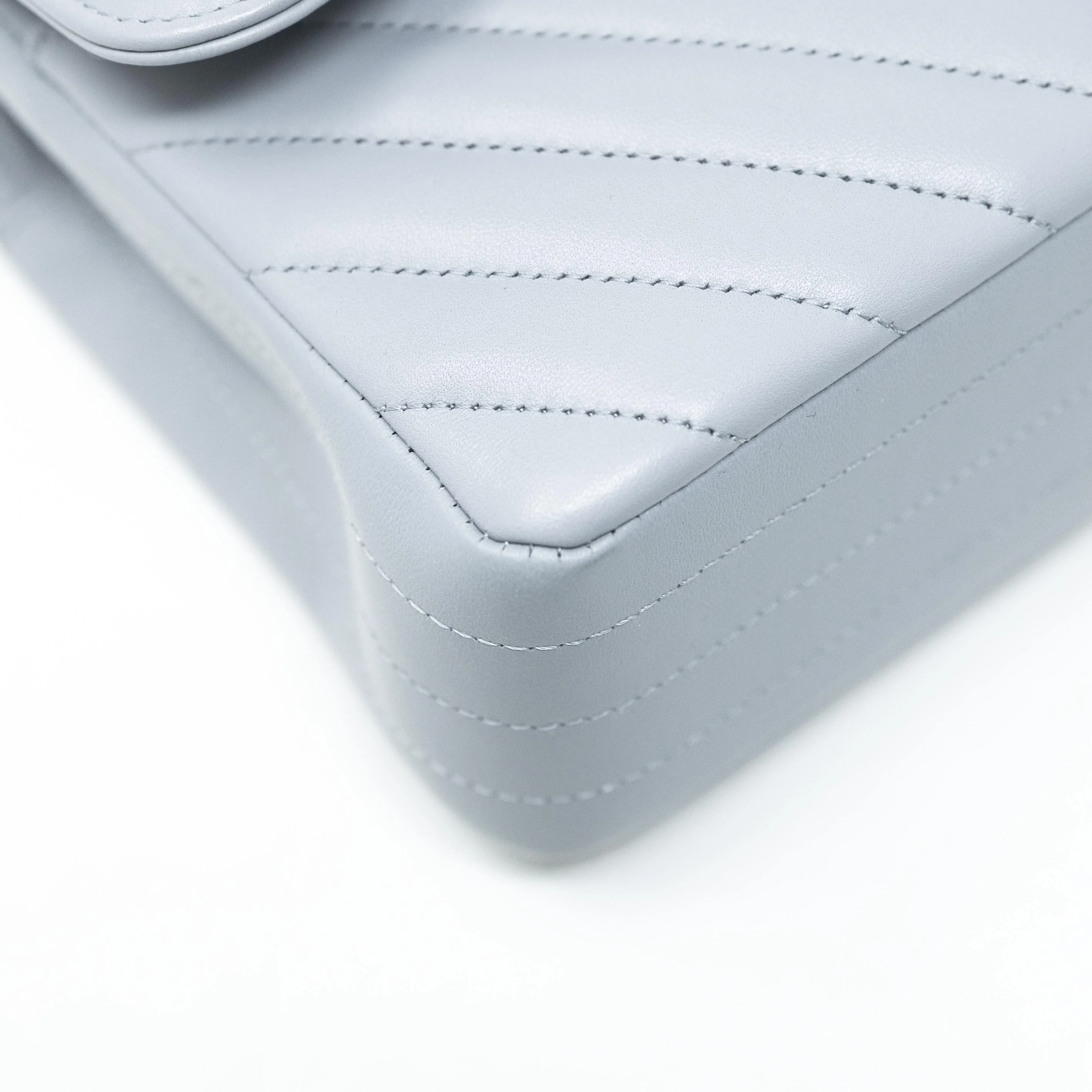 Chanel Grey Chevron Small Classic Flap - Image 6