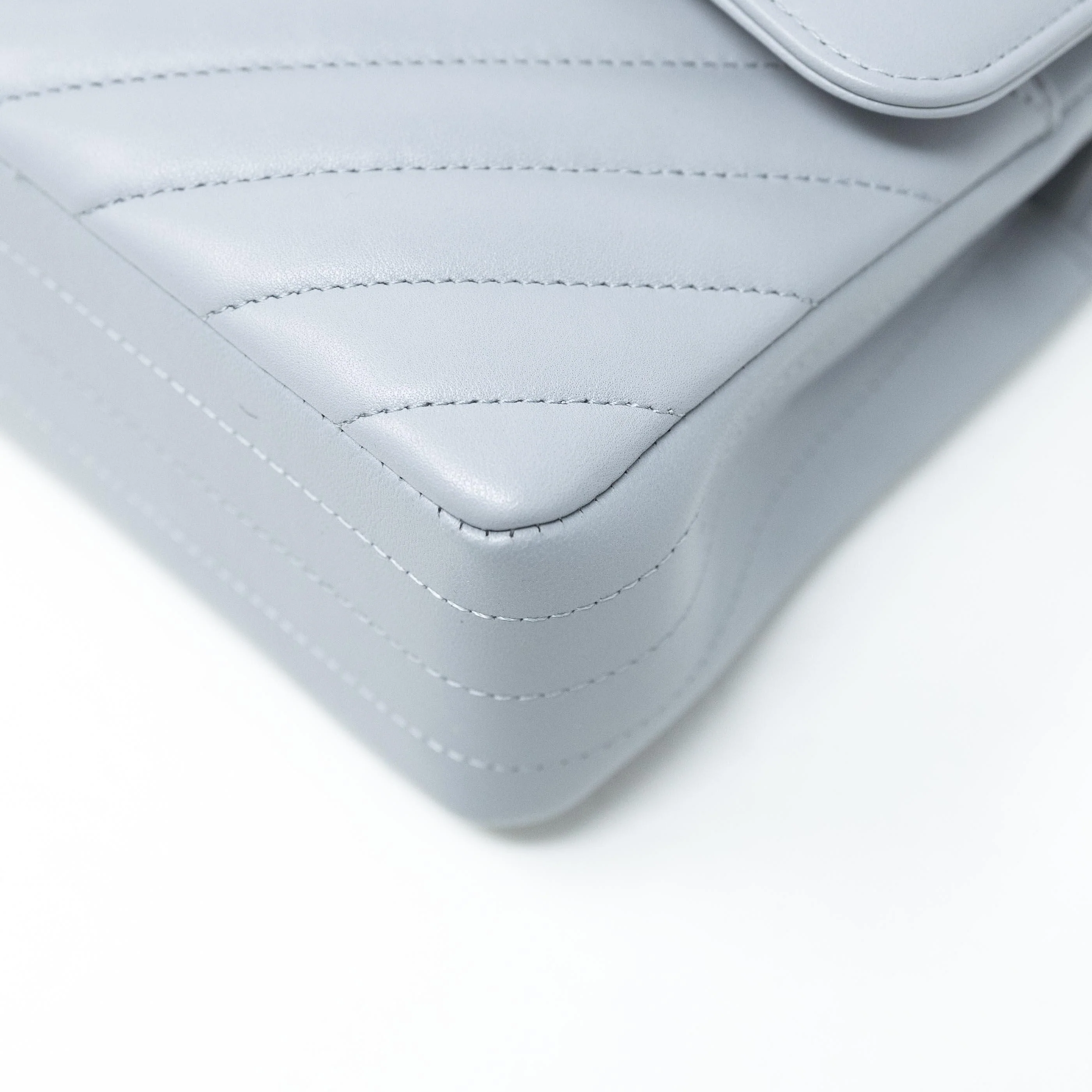 Chanel Grey Chevron Small Classic Flap - Image 7