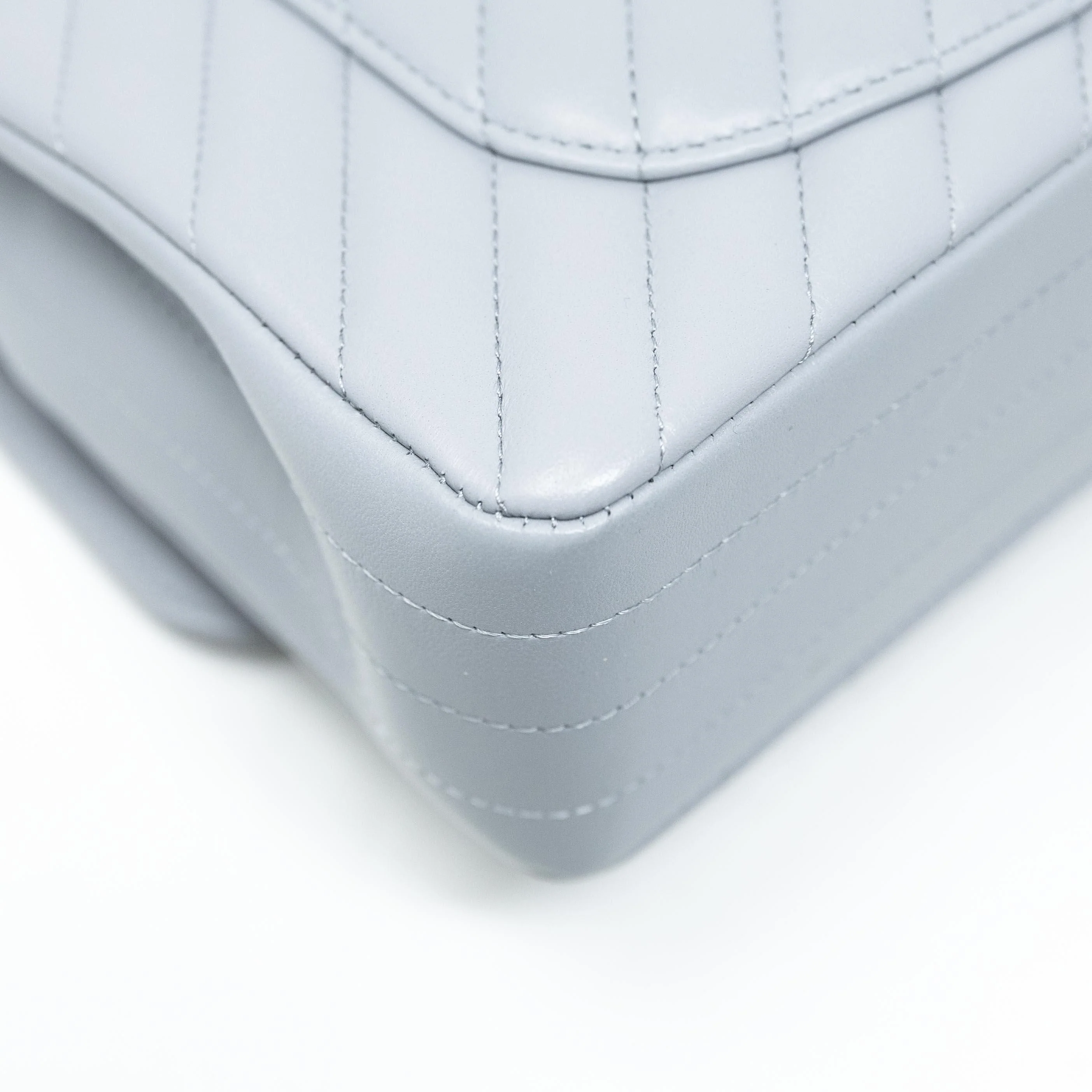 Chanel Grey Chevron Small Classic Flap - Image 8