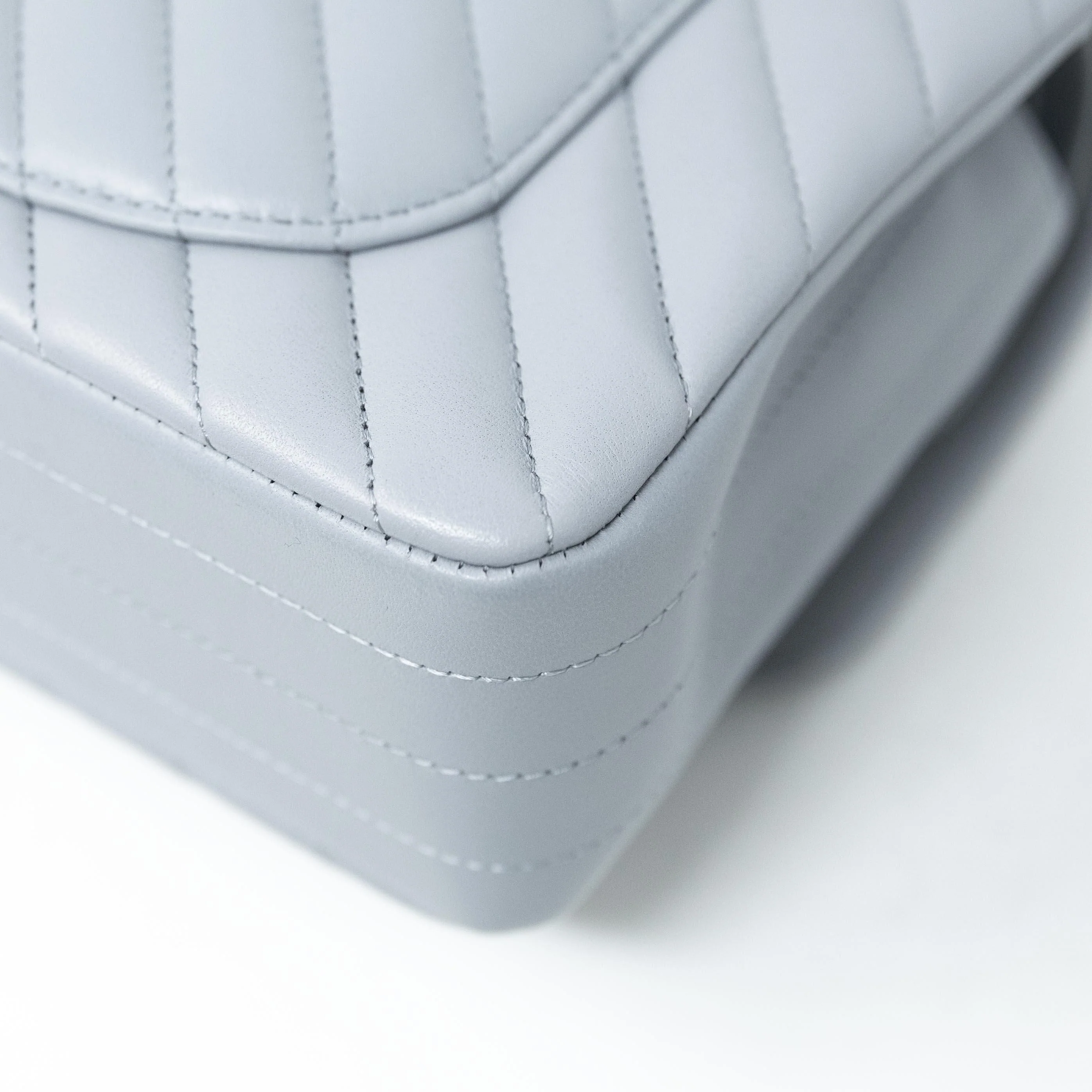 Chanel Grey Chevron Small Classic Flap - Image 9