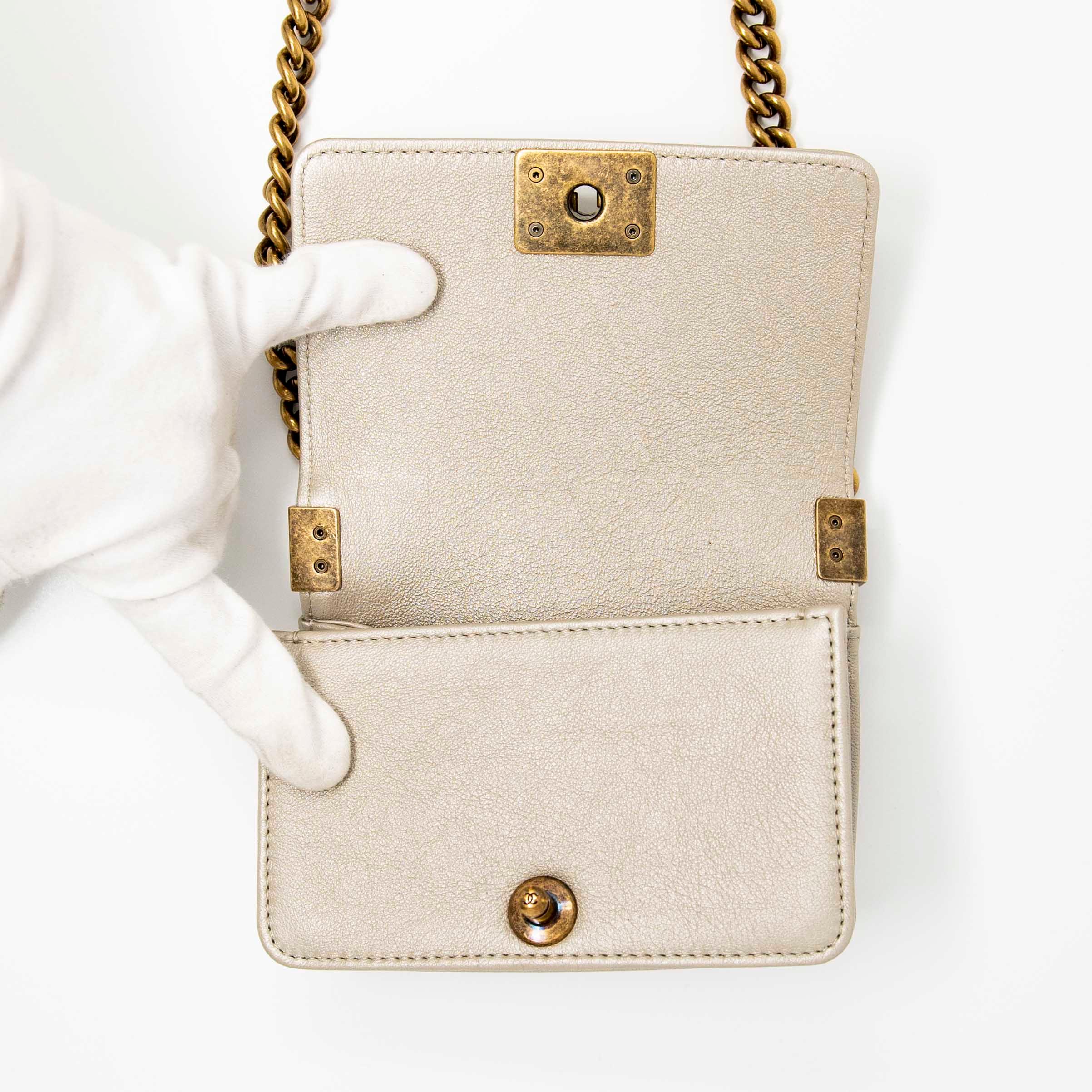 Chanel Metallic Mini Scaled Boy Bag - Image 11
