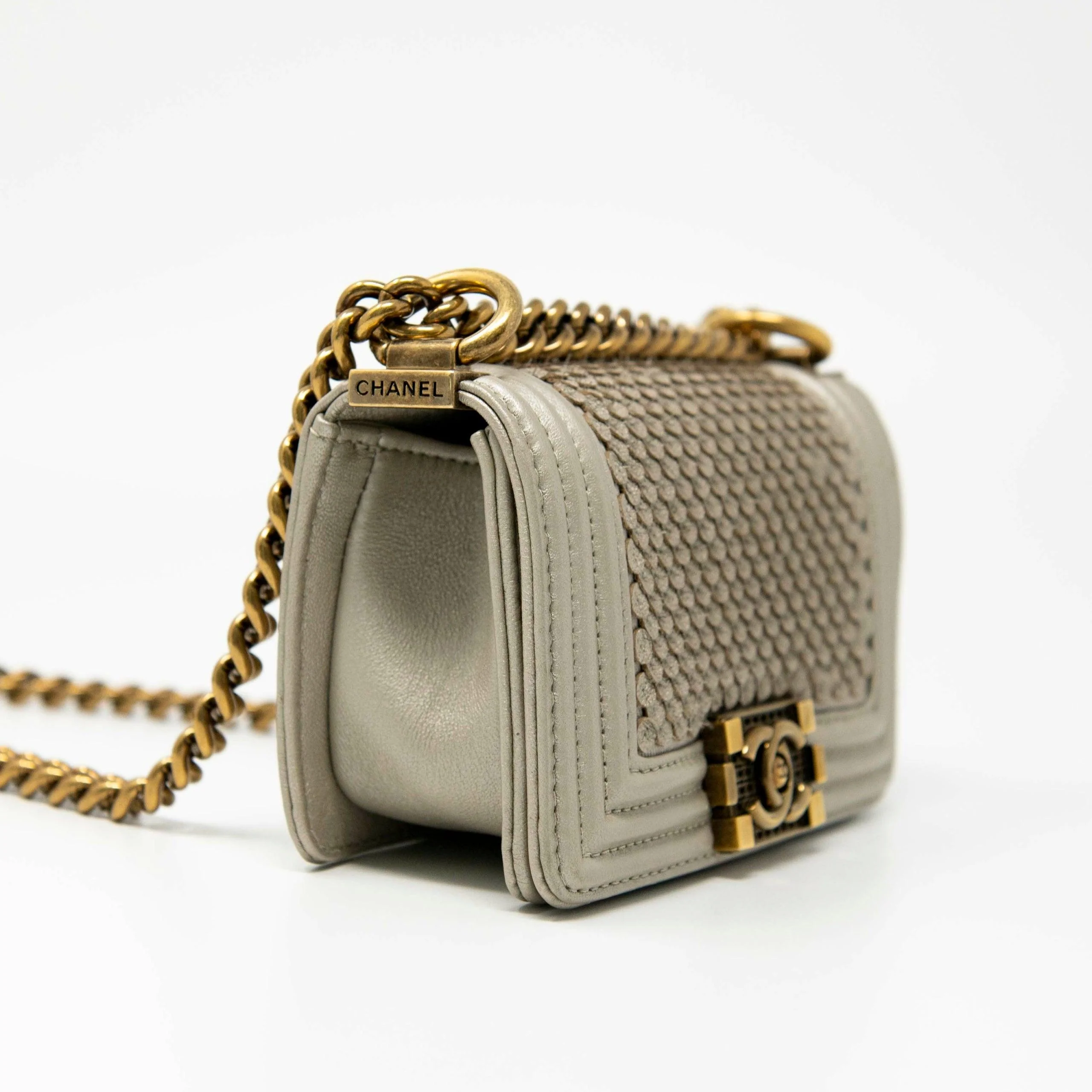Chanel Metallic Mini Scaled Boy Bag - Image 4