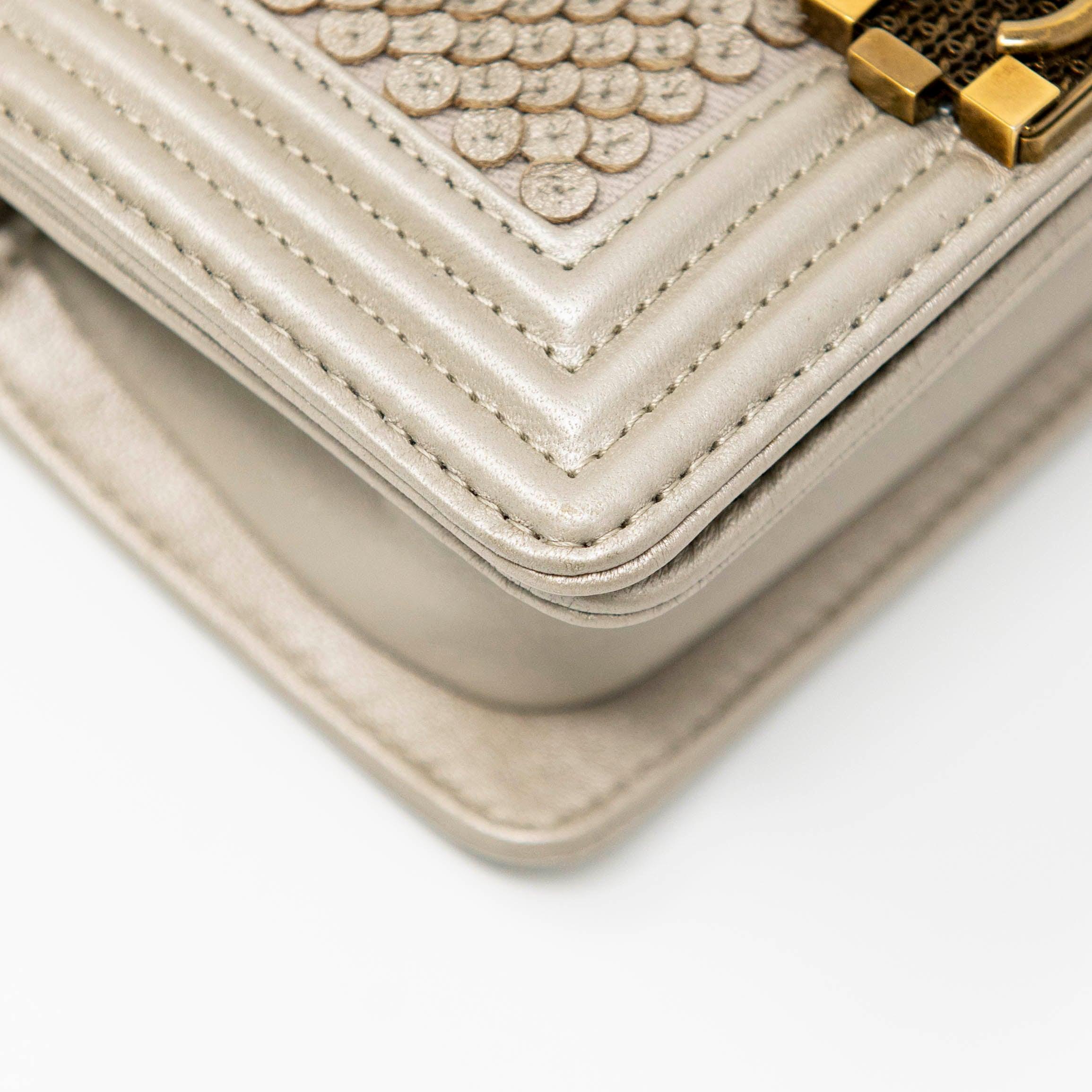 Chanel Metallic Mini Scaled Boy Bag - Image 7