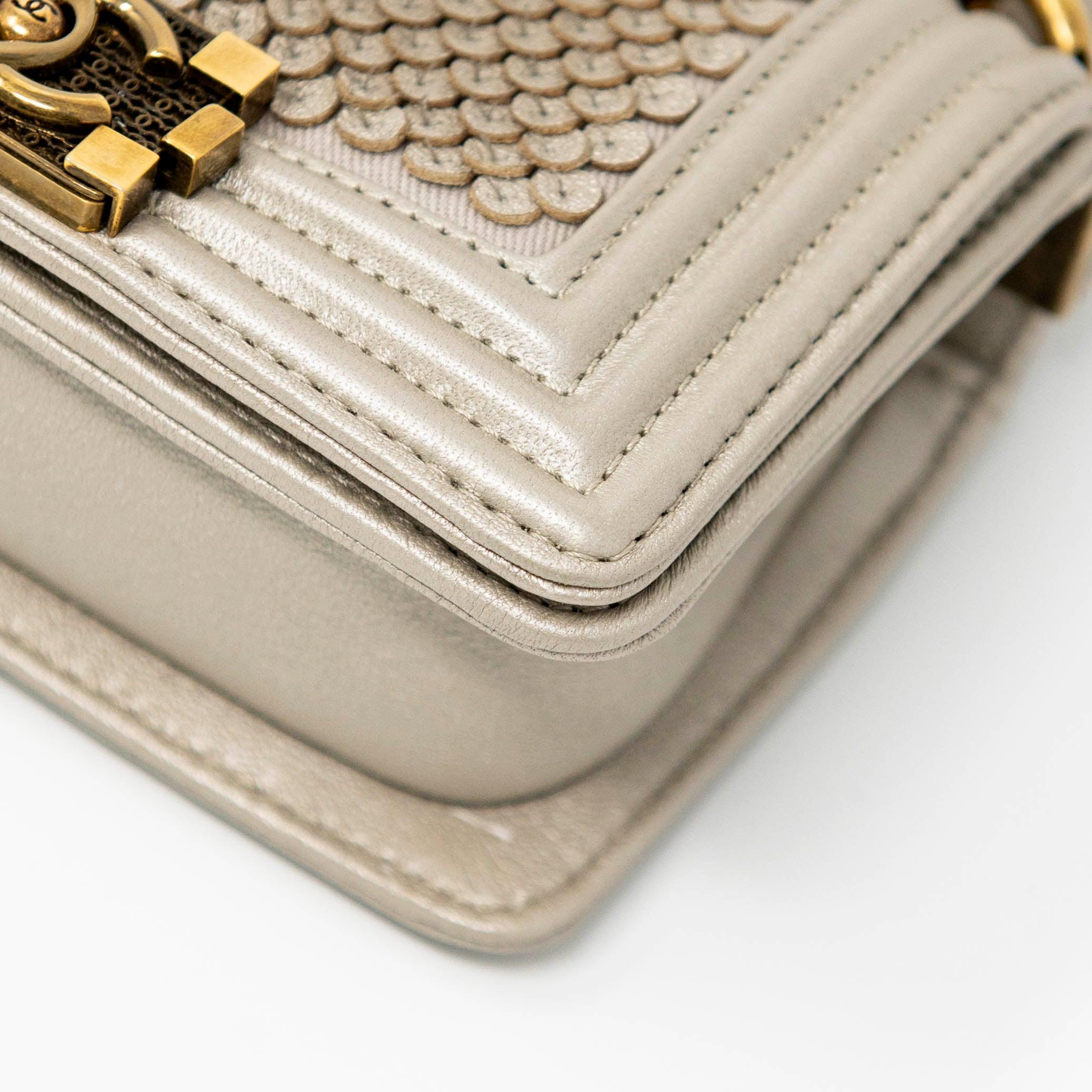 Chanel Metallic Mini Scaled Boy Bag - Image 8