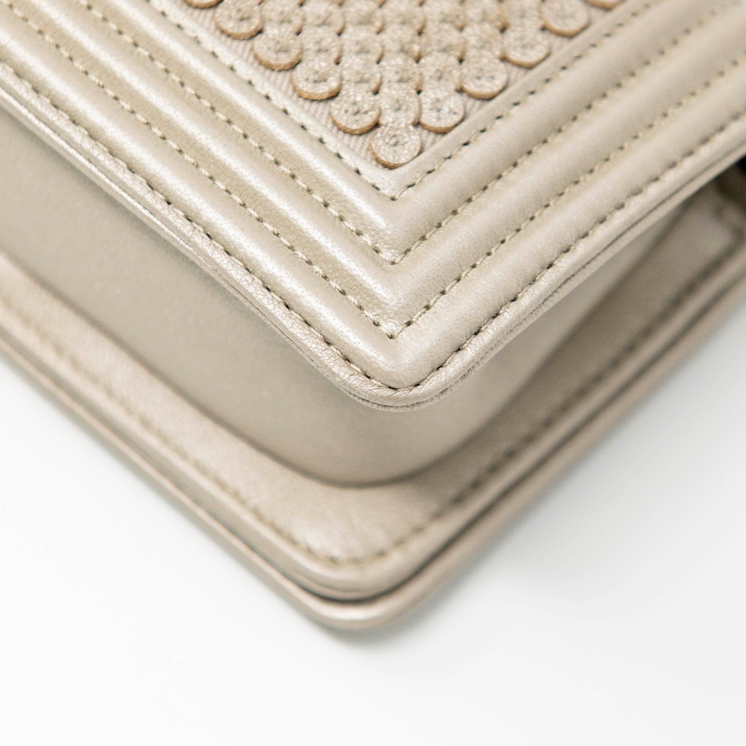 Chanel Metallic Mini Scaled Boy Bag - Image 9