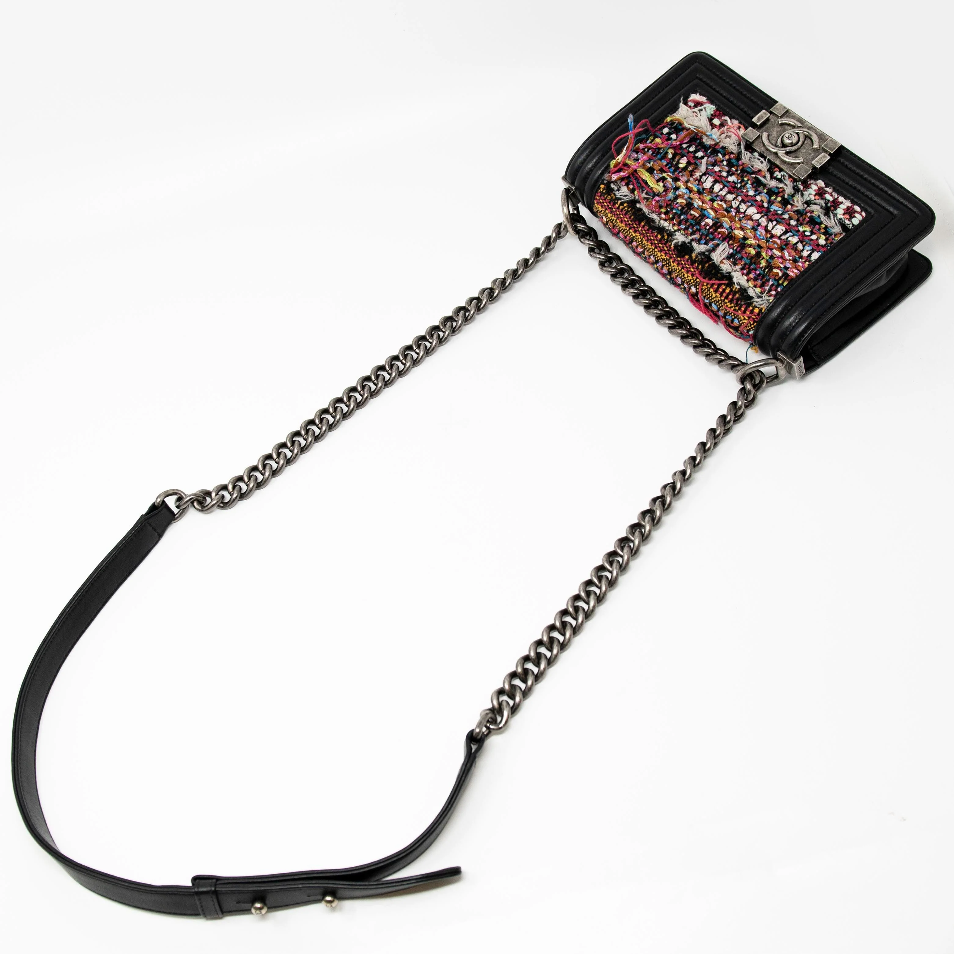 Chanel Multicolour Tweed Small Boy Bag - Image 12
