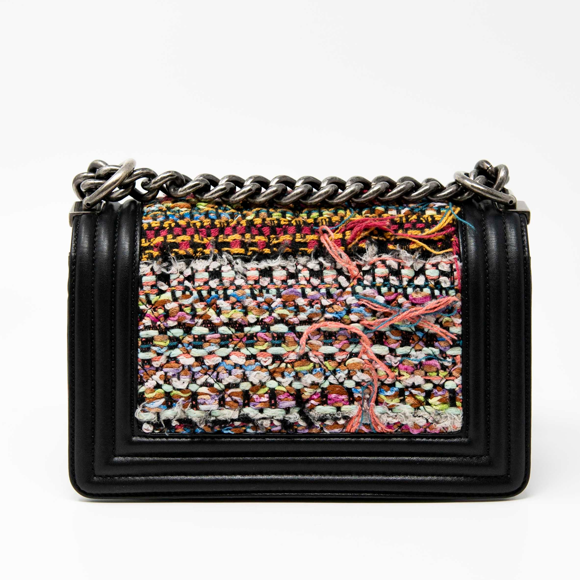 Chanel Multicolour Tweed Small Boy Bag - Image 3