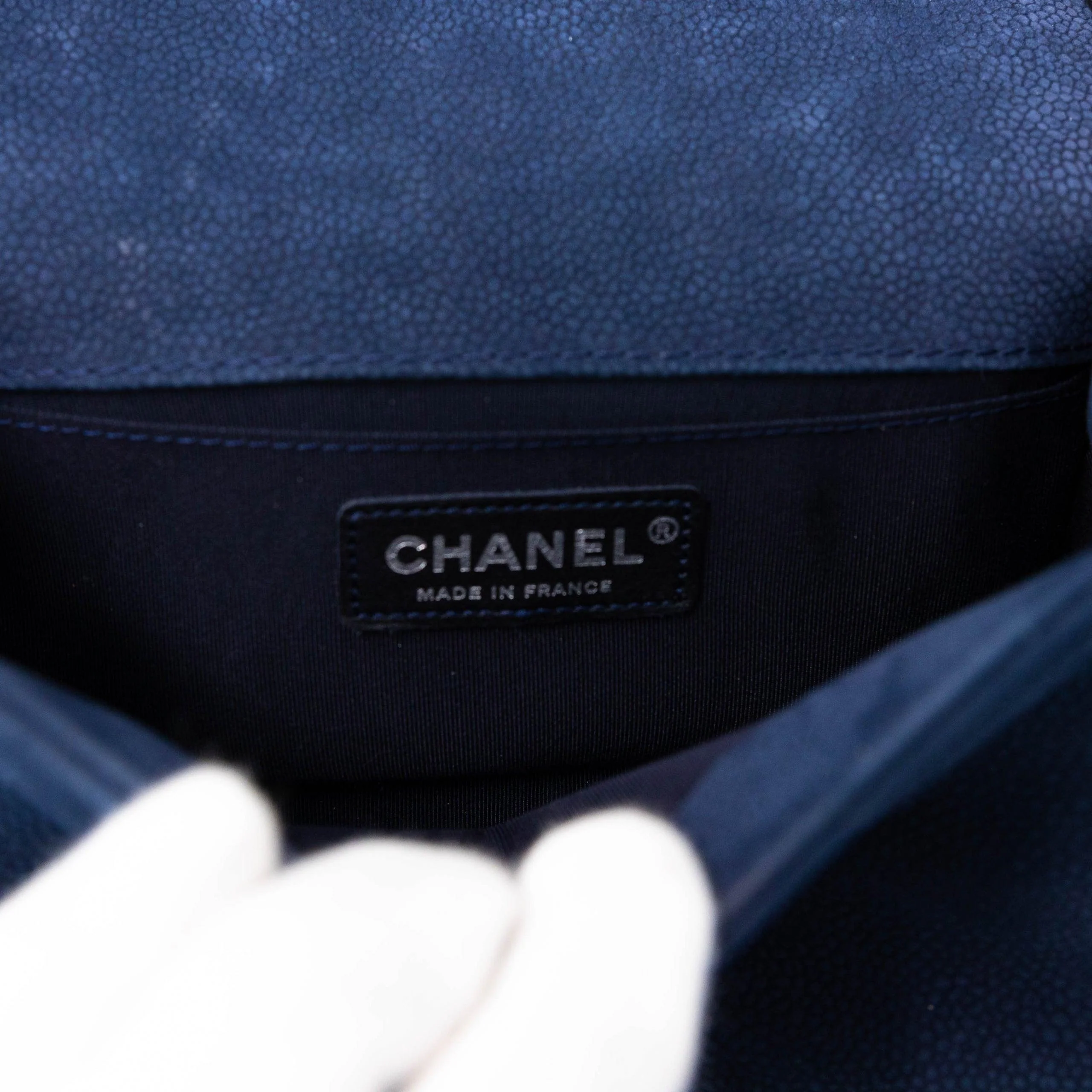 Chanel Blue Suede Small Boy Bag - Image 11