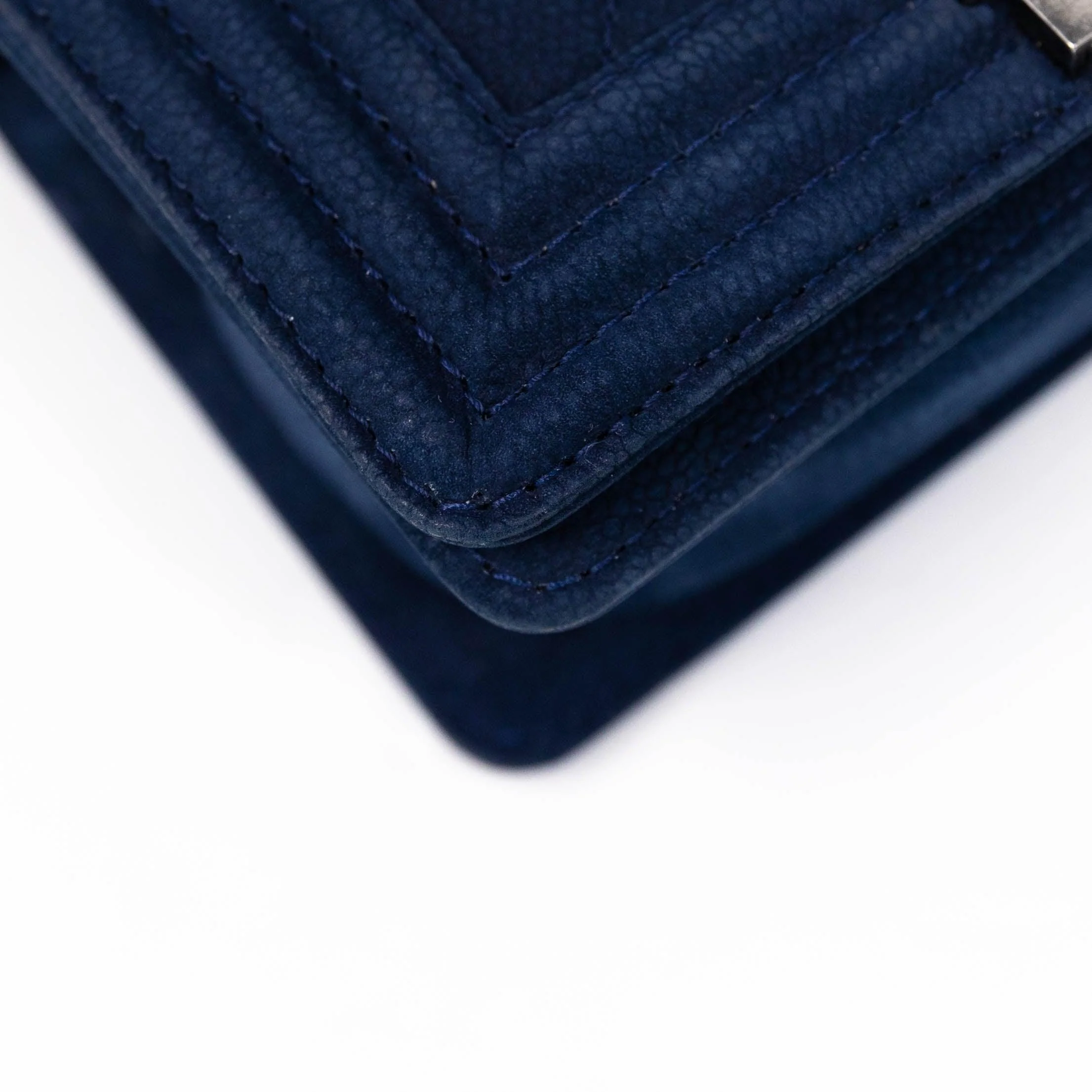 Chanel Blue Suede Small Boy Bag - Image 6