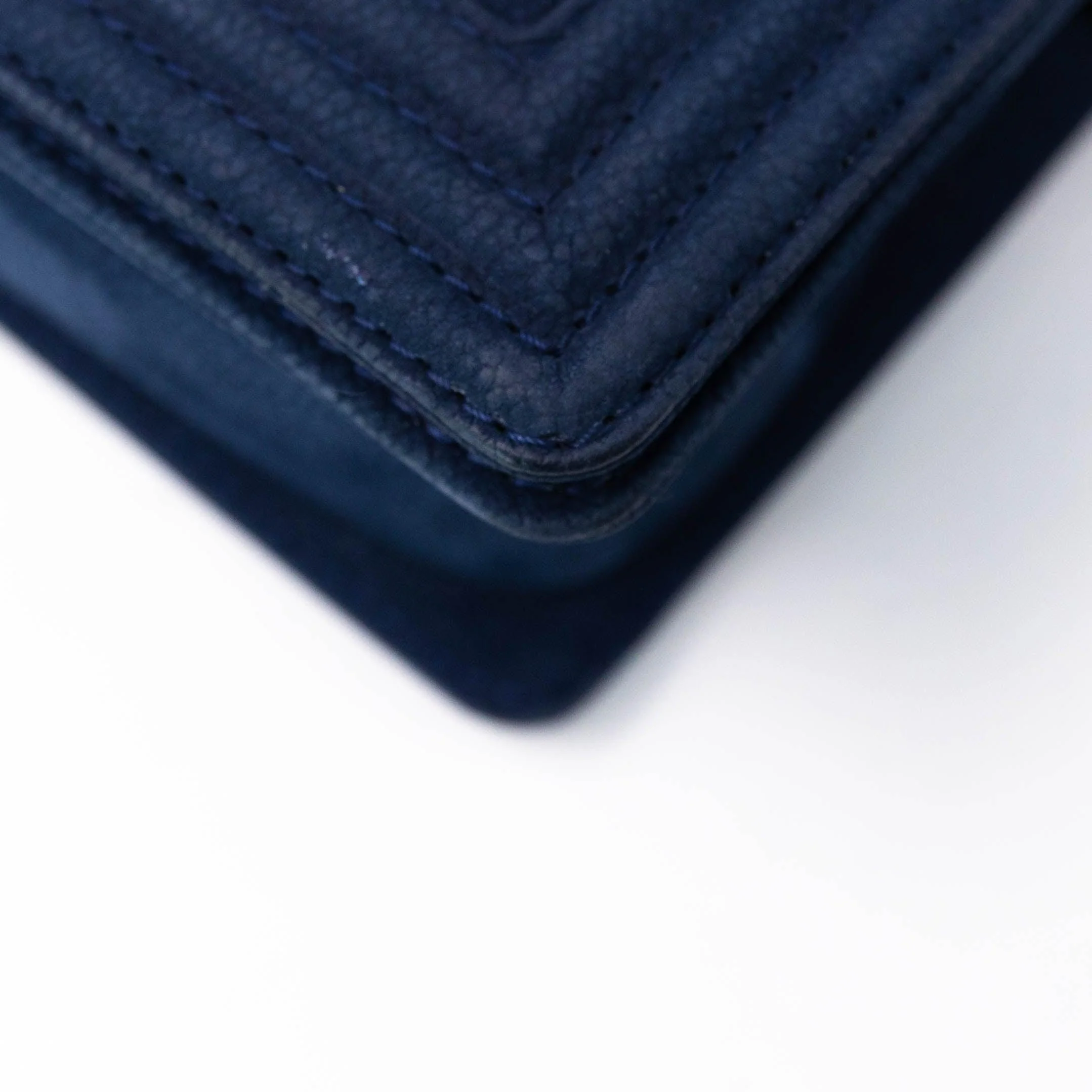 Chanel Blue Suede Small Boy Bag - Image 7