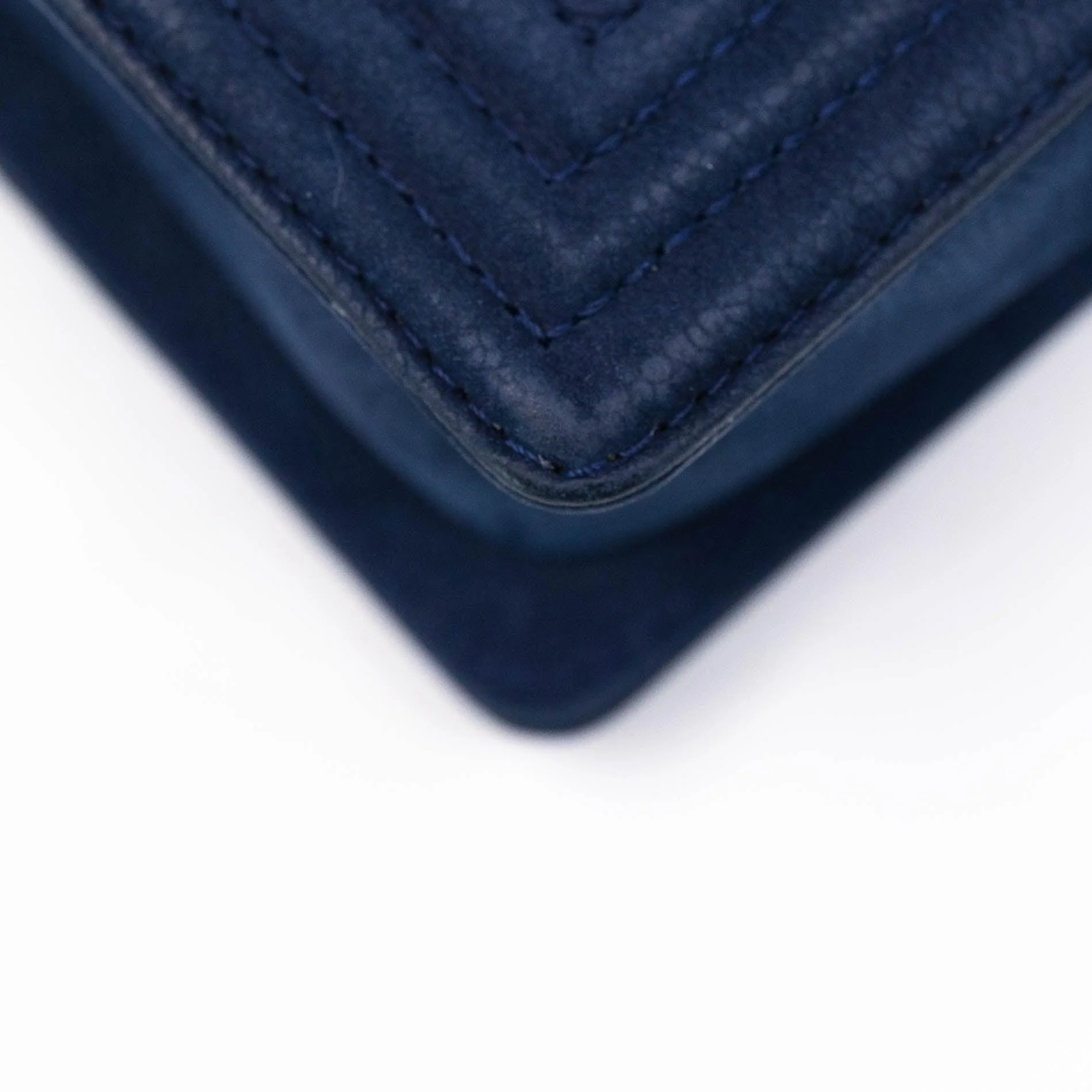 Chanel Blue Suede Small Boy Bag - Image 8