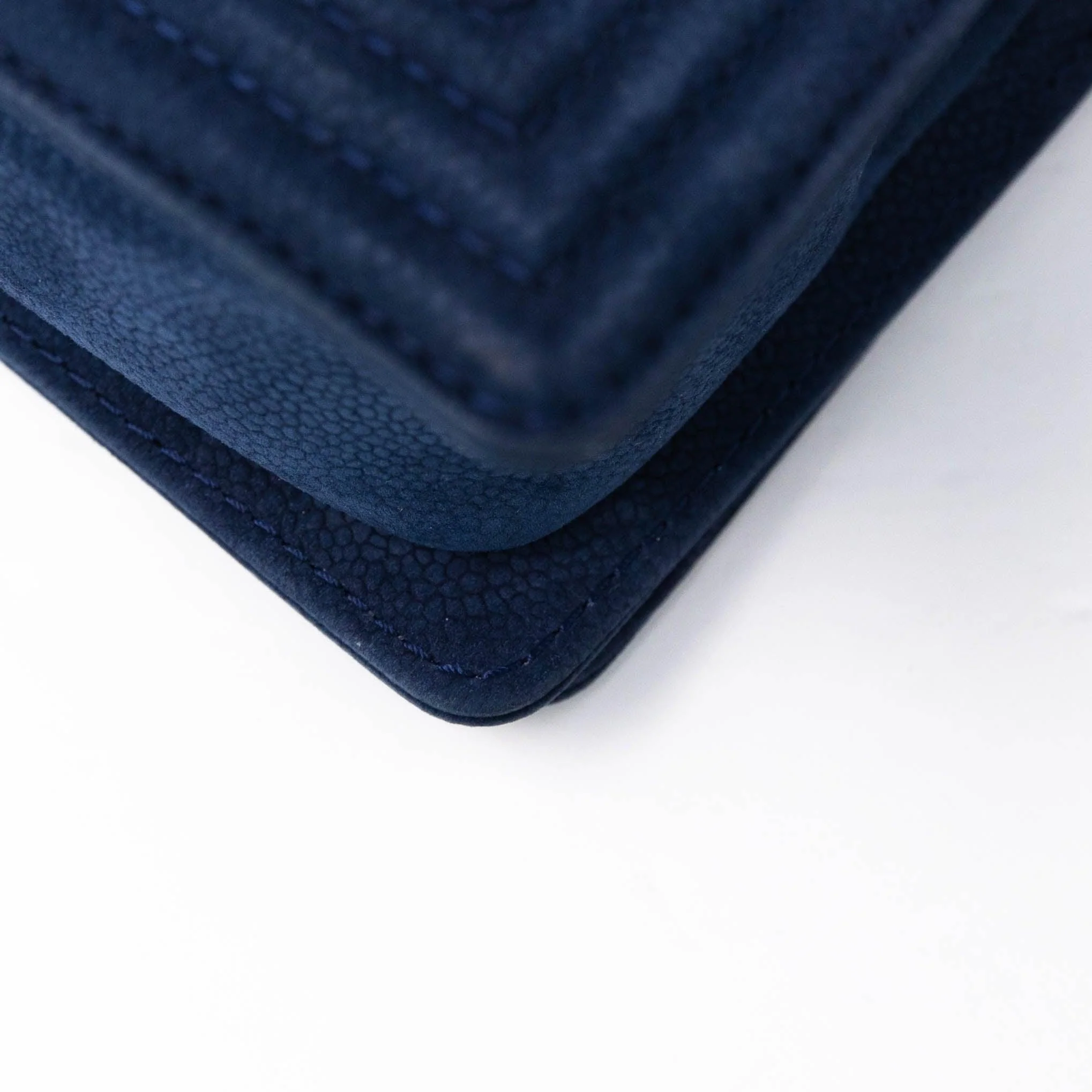 Chanel Blue Suede Small Boy Bag - Image 9