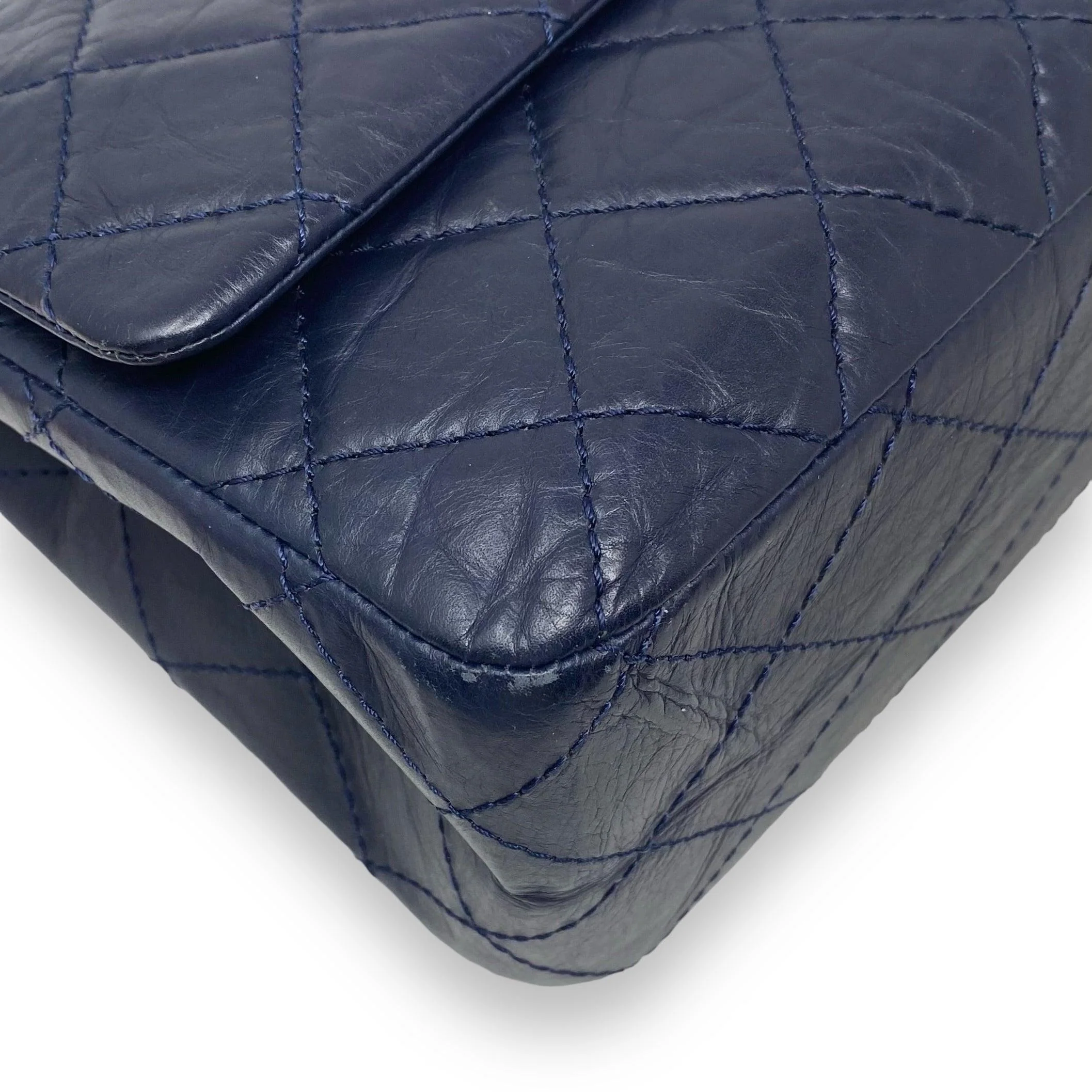 Chanel Navy Crinkled Calfskin 2.55 Reissue 227 - Image 10