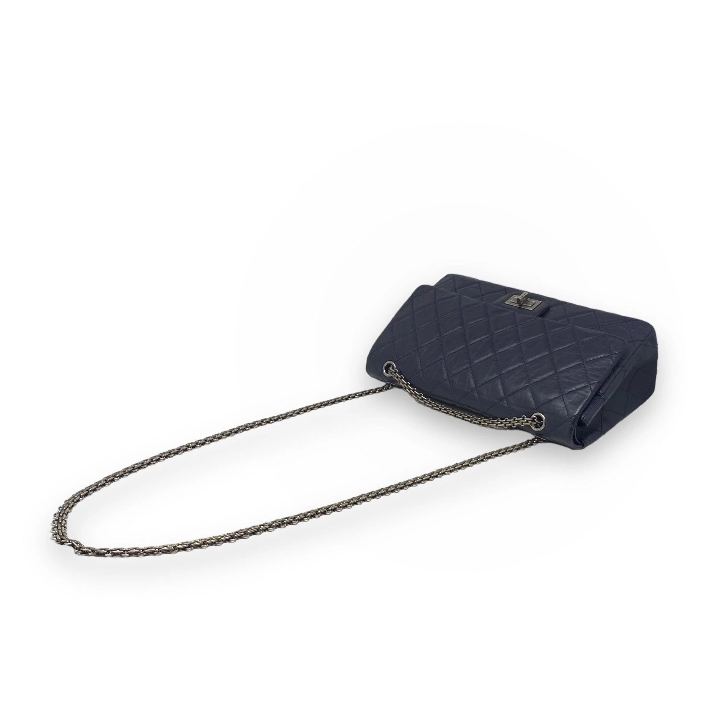 Chanel Navy Crinkled Calfskin 2.55 Reissue 227 - Image 14