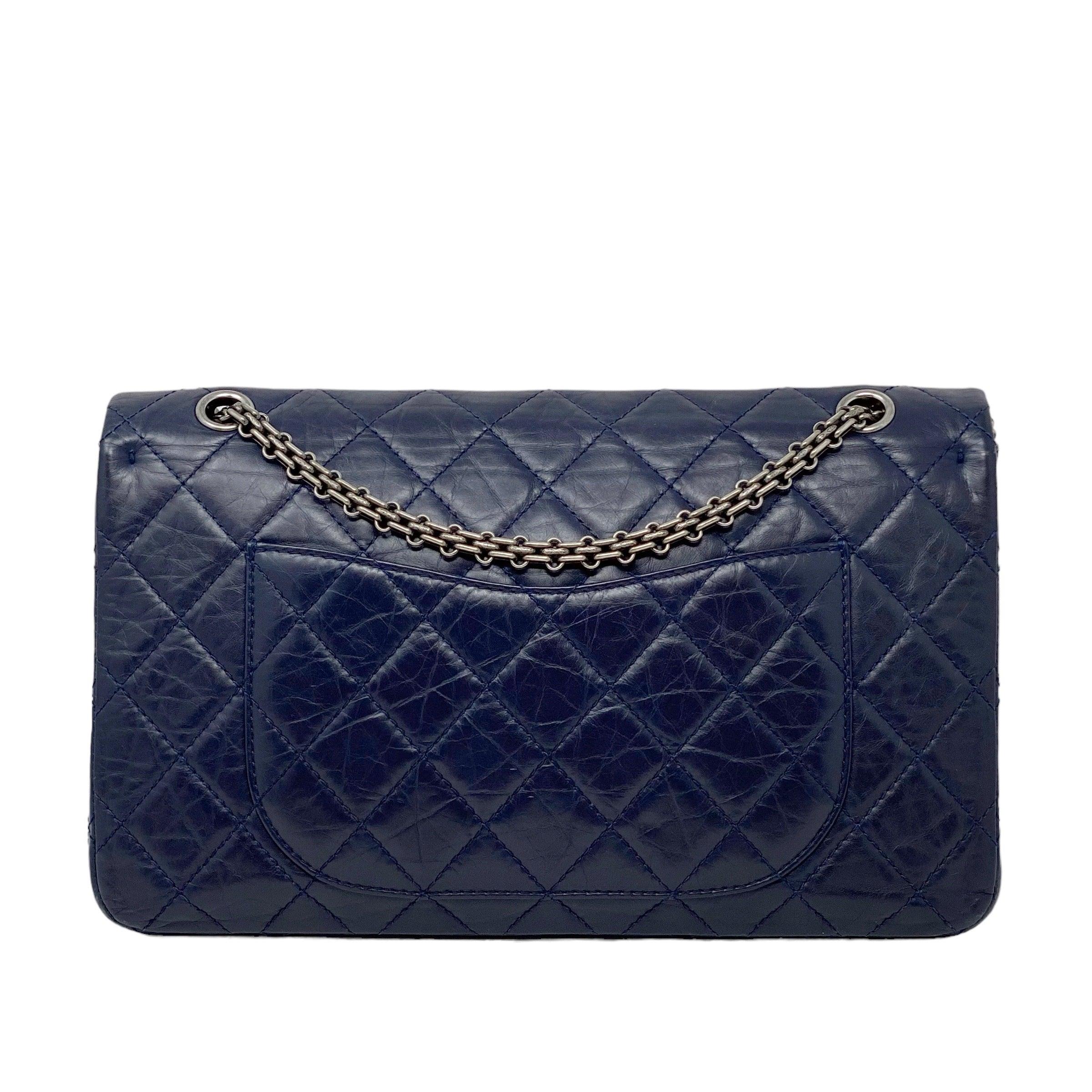 Chanel Navy Crinkled Calfskin 2.55 Reissue 227 - Image 3