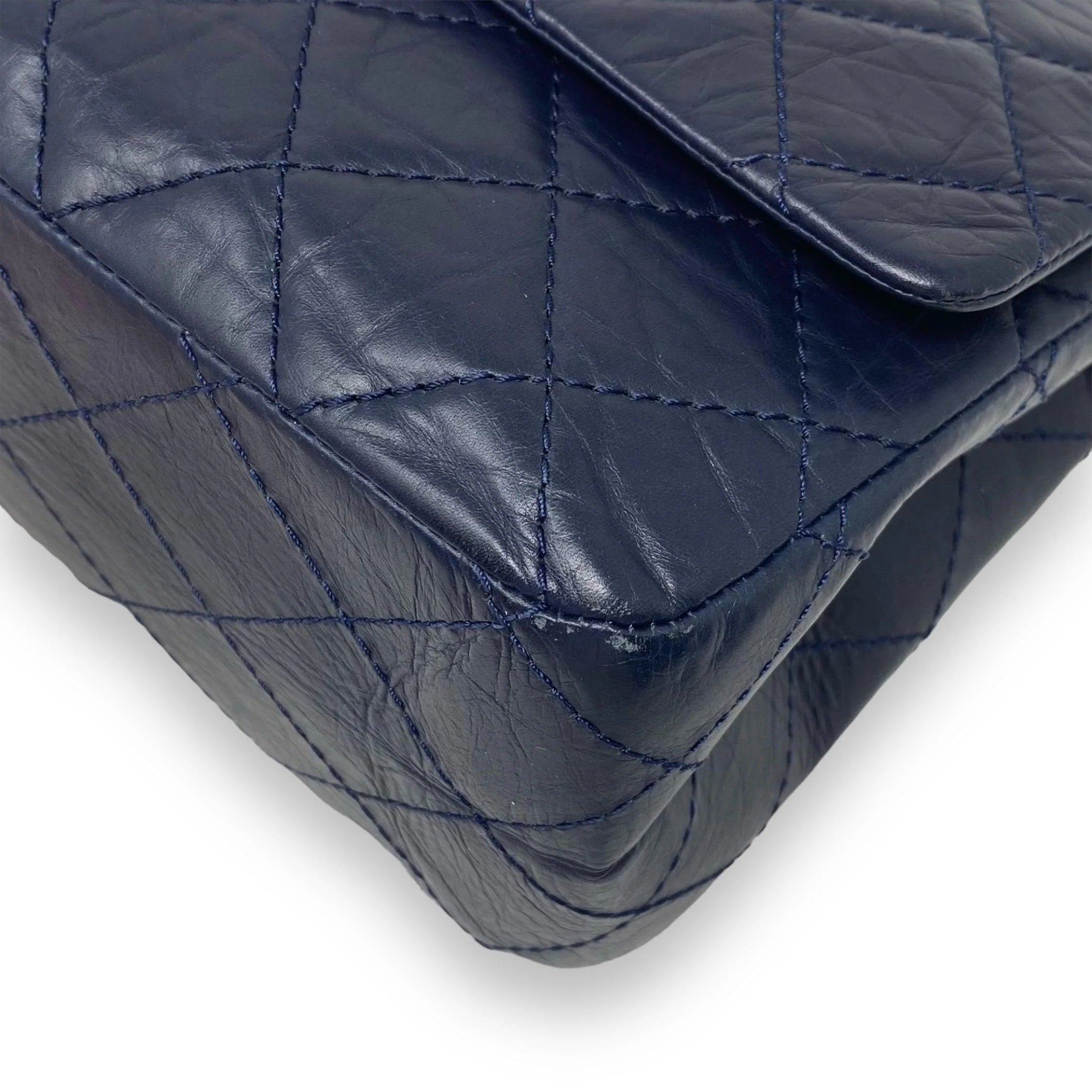 Chanel Navy Crinkled Calfskin 2.55 Reissue 227 - Image 9