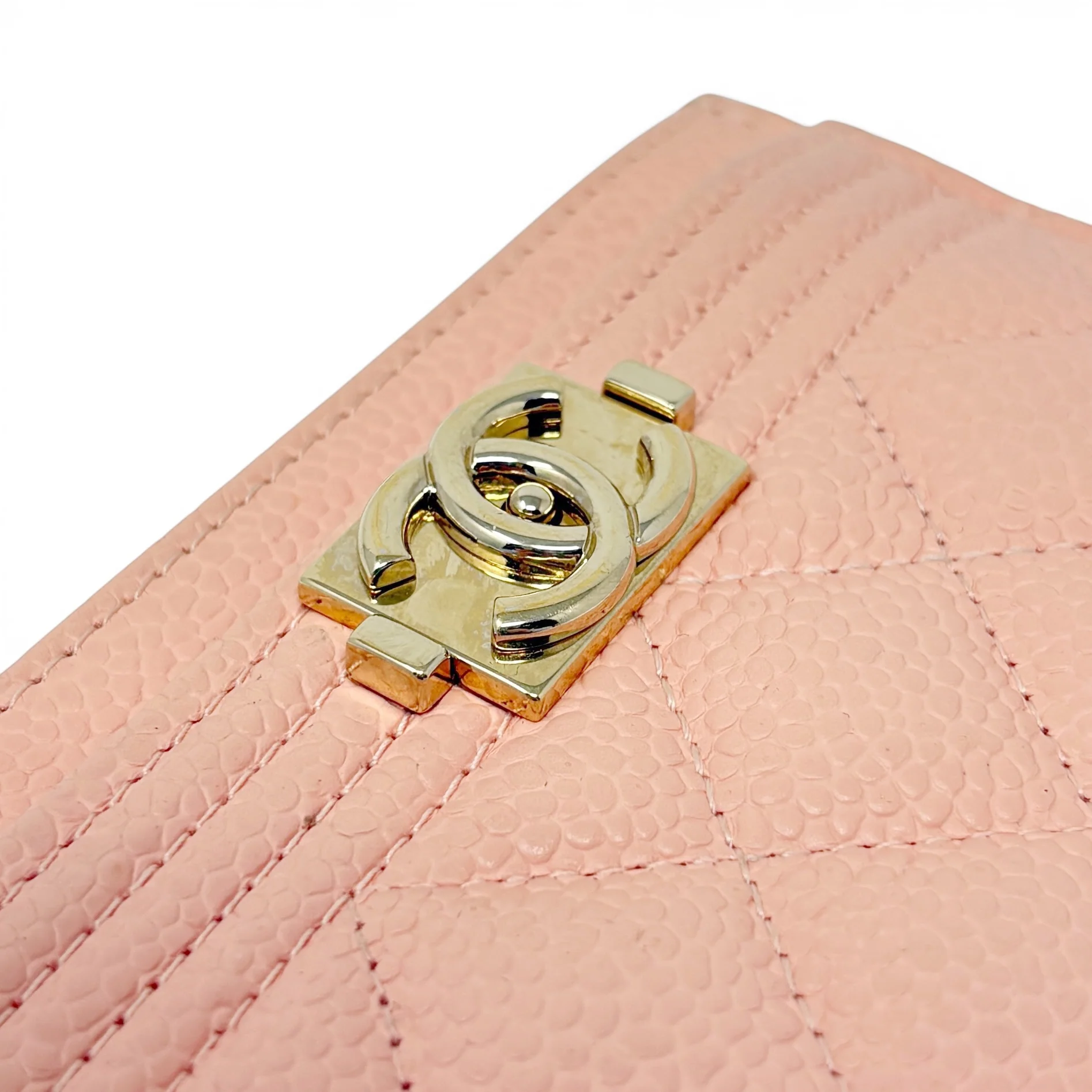 Chanel Peach Caviar Boy Cardholder - Image 11